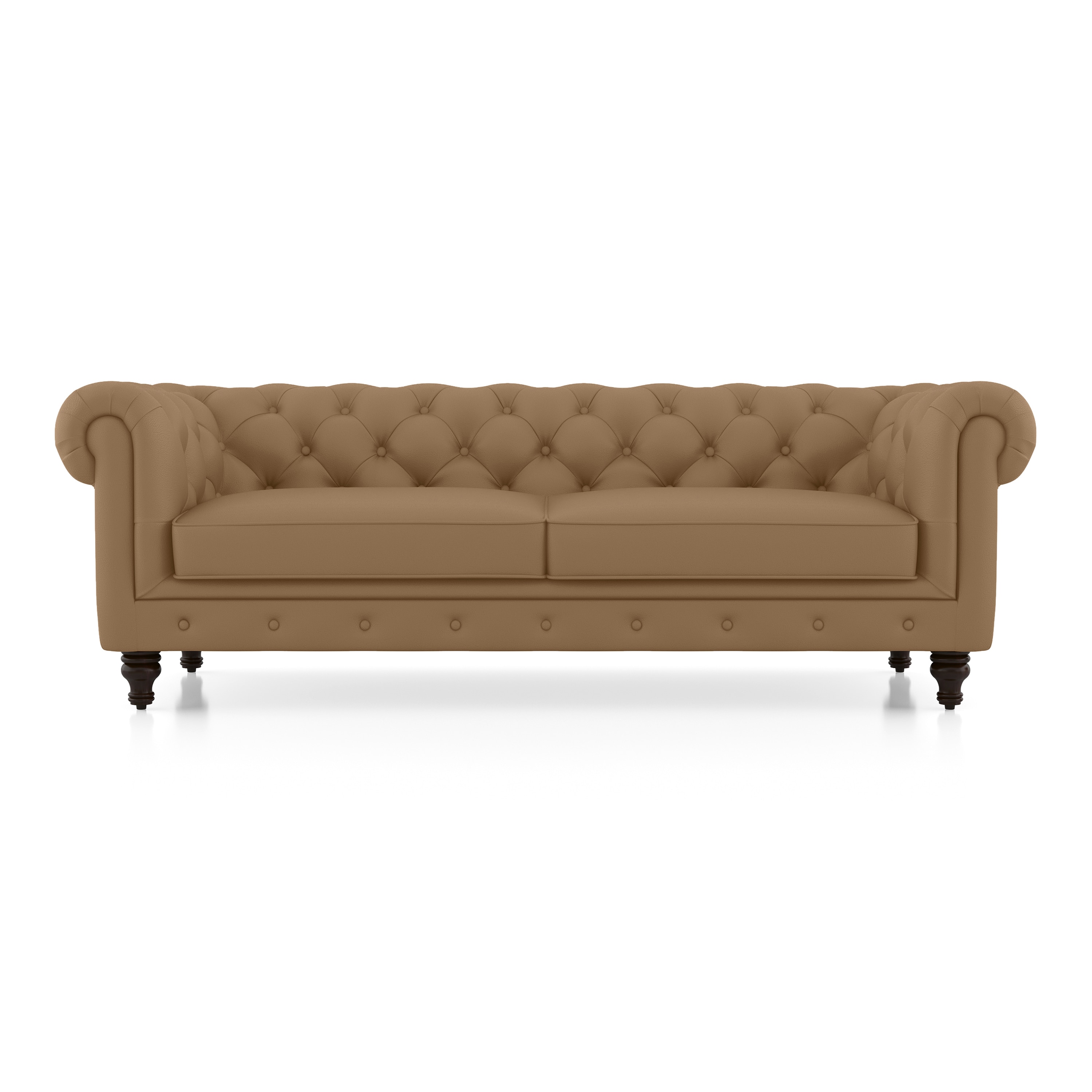 Winchester 3 Seater Premium Italian Leather Sofa In Ecru