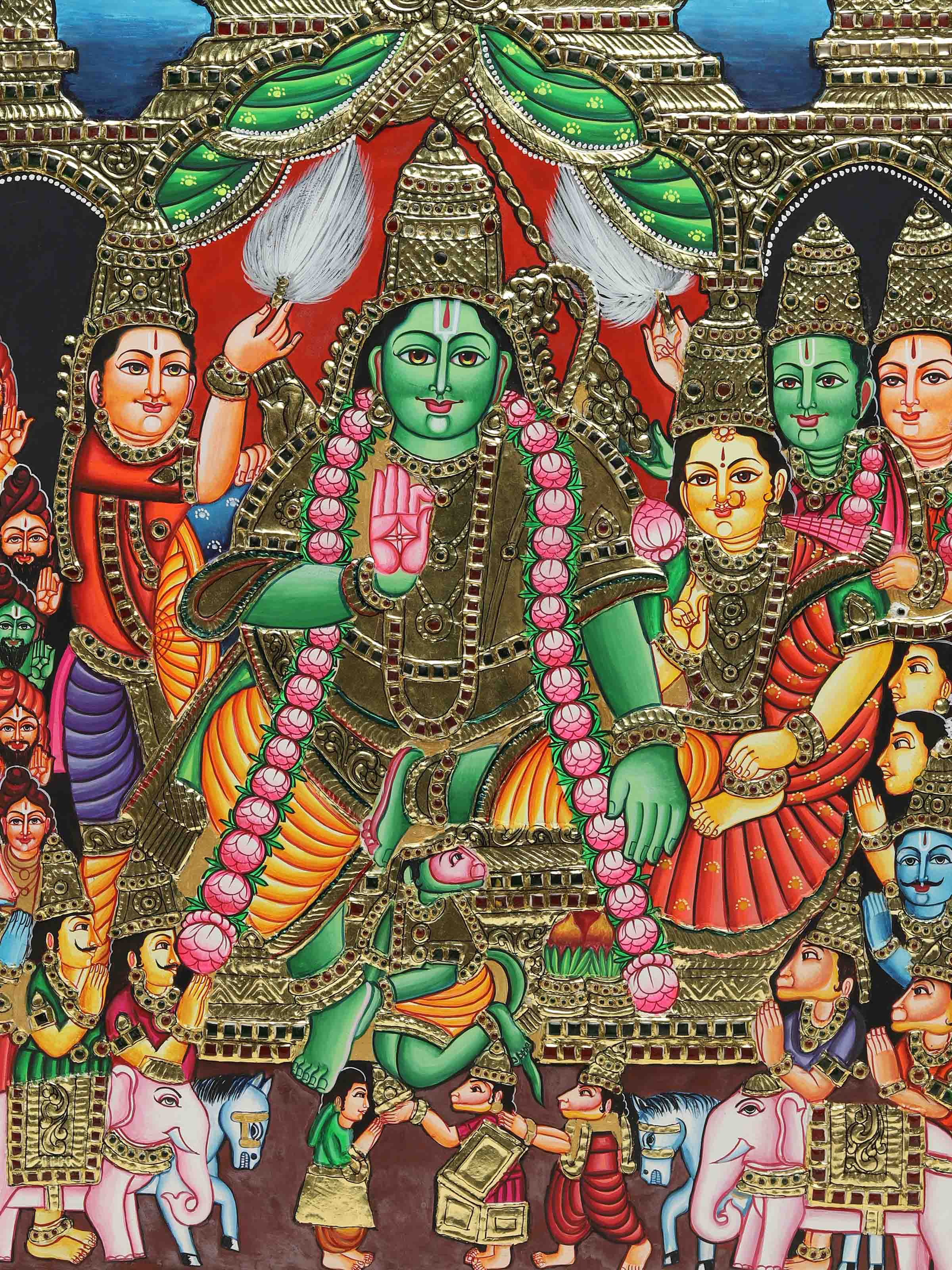 Sri Rama Pattabhishekam Thanjavur Painting
