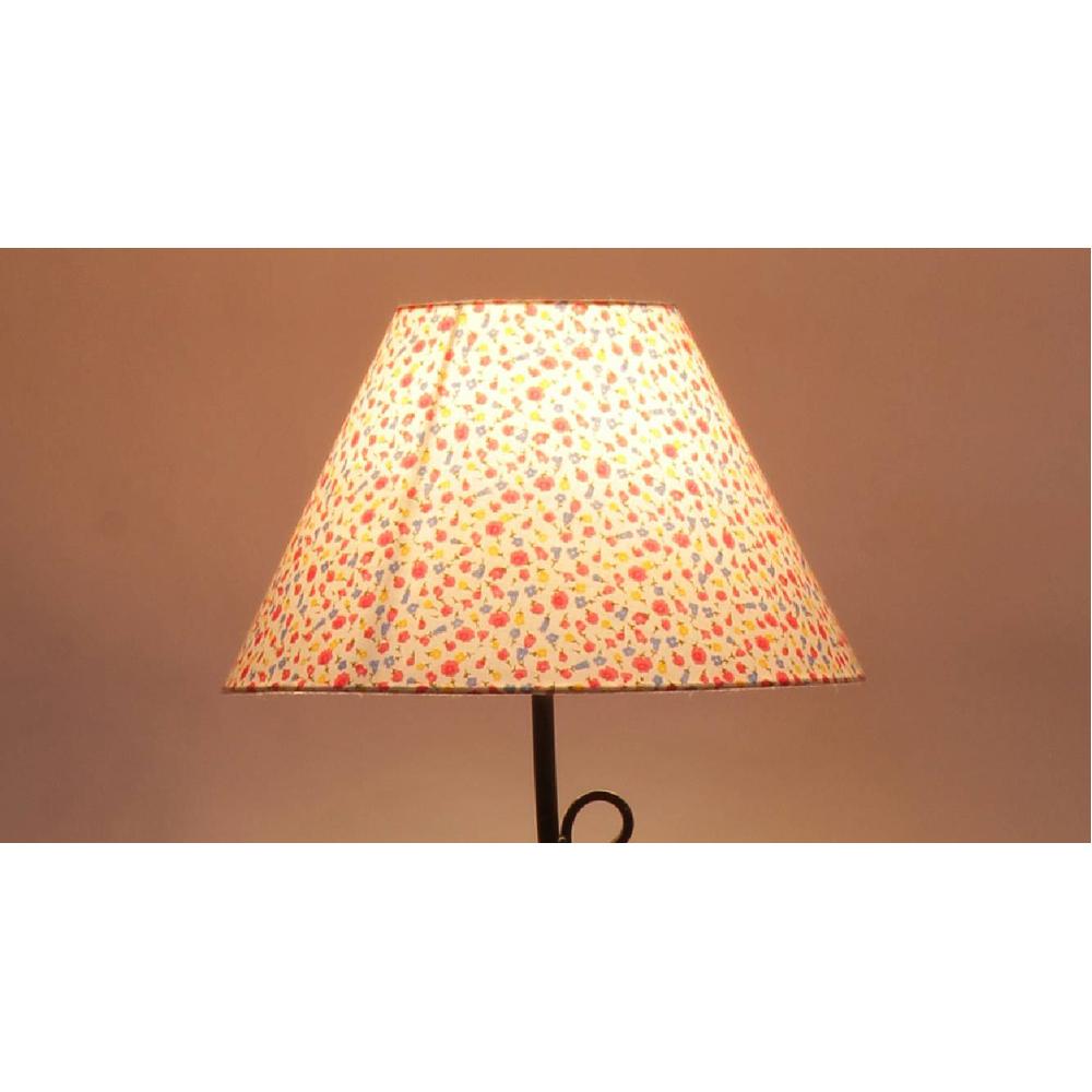 Cosma Multicolour Fabric Floor Lamp with Black Iron Base