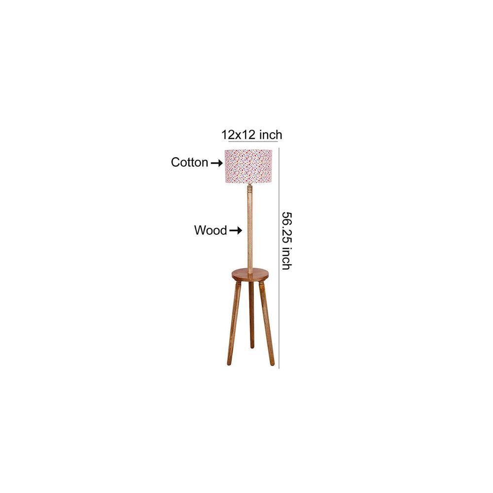 Heather Multicolour Cotton Shade Floor Lamp