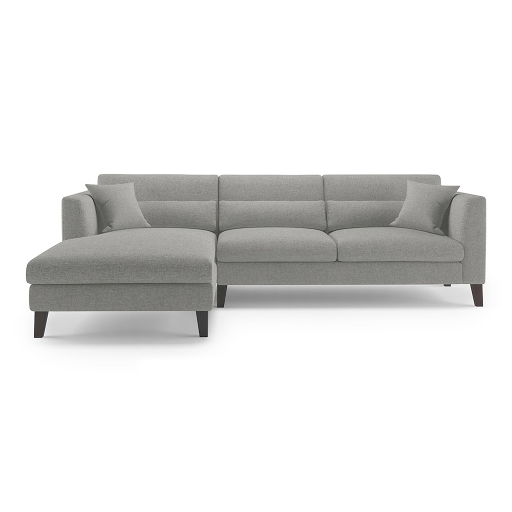 Lewis Sectional Sofa (Colour : Vapour Grey, Cushion : Soft, Seater : Left Aligned 3 Seater + Left Aligned Chaise)