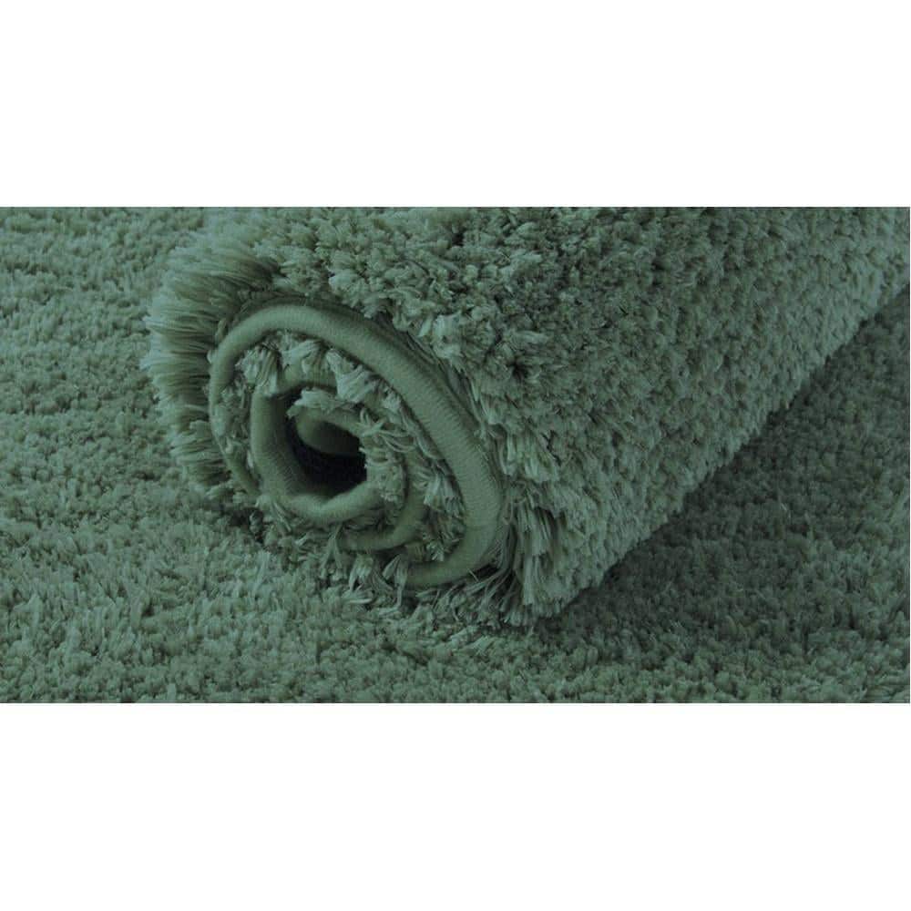 Kaia Green Solid Natural Fiber 30x18 inches Anti-Skid Bath Mat