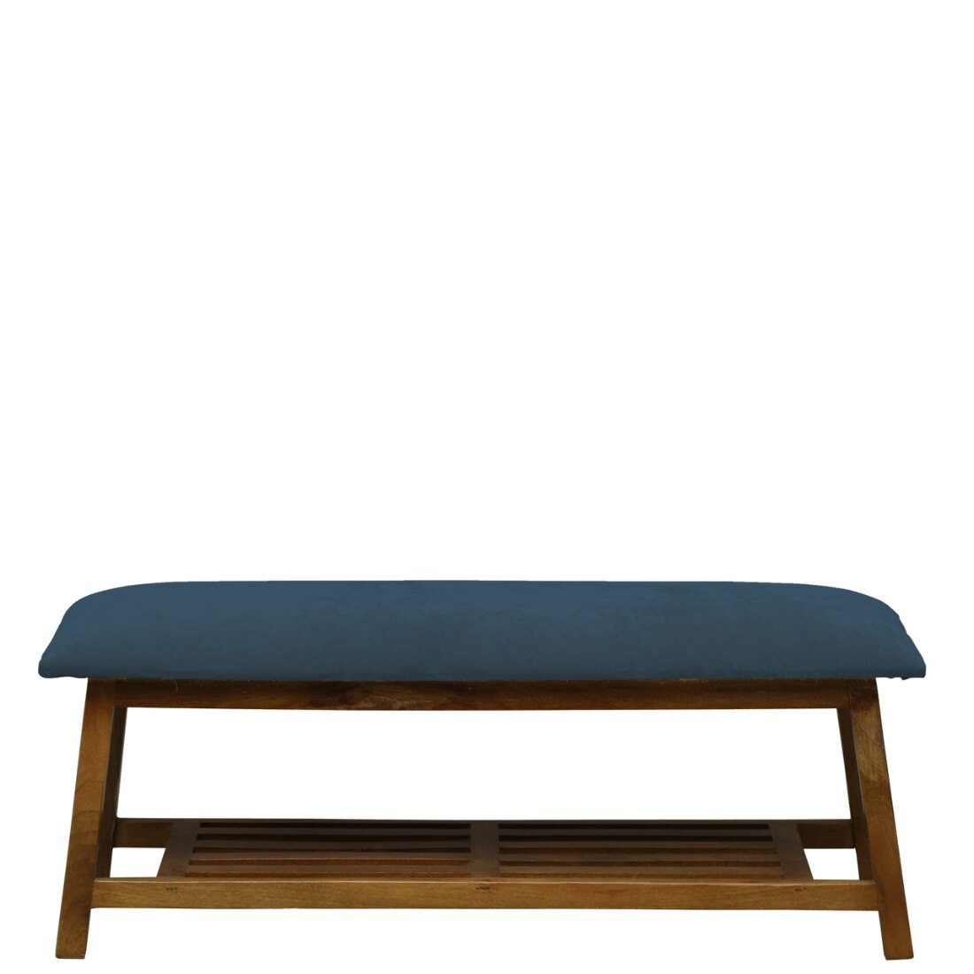 Askim Solid Wood Shoe Rack with Seating in Walnut Brown finish