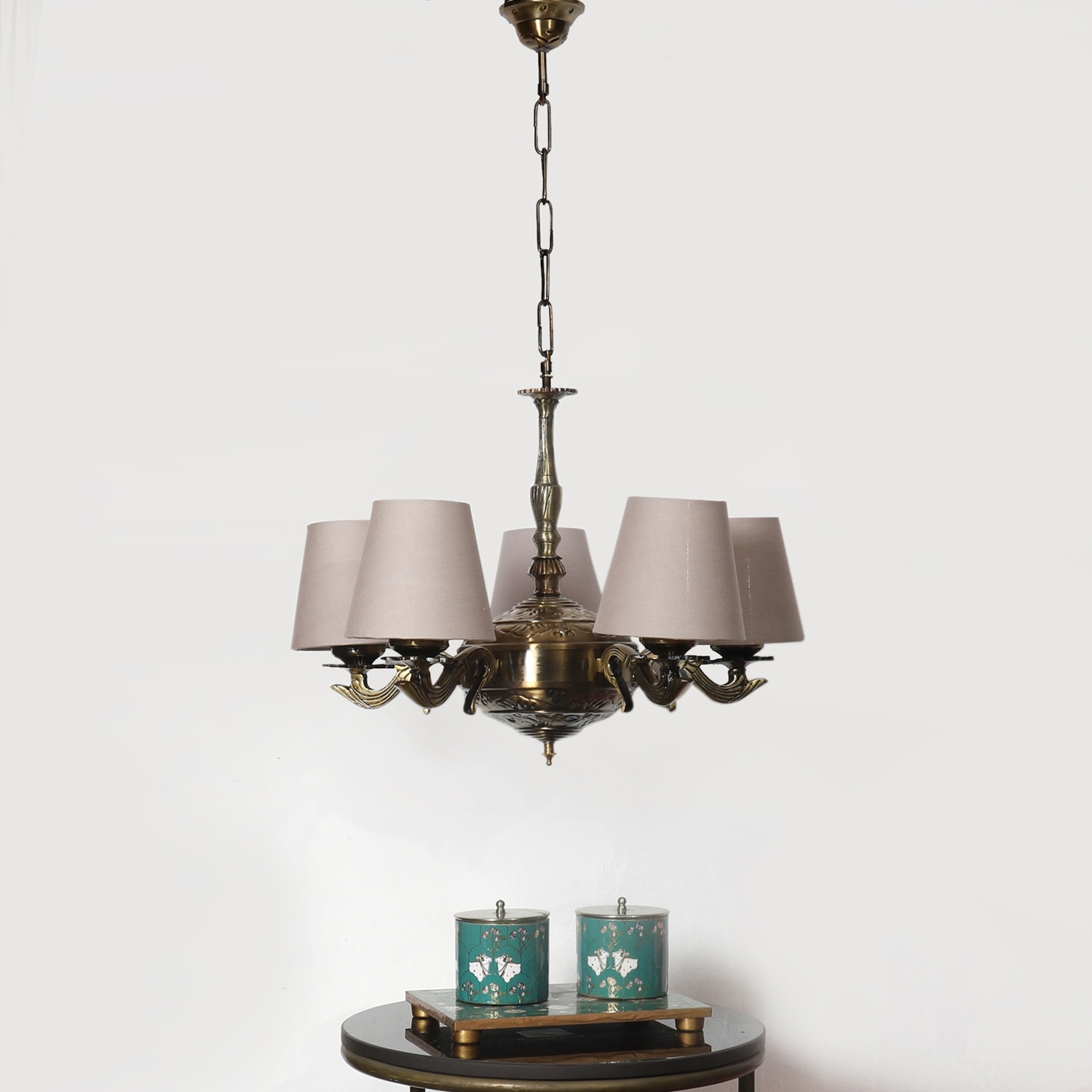 Devansh Wood Wall Mounted Lamp With Off-White Cotton Shade