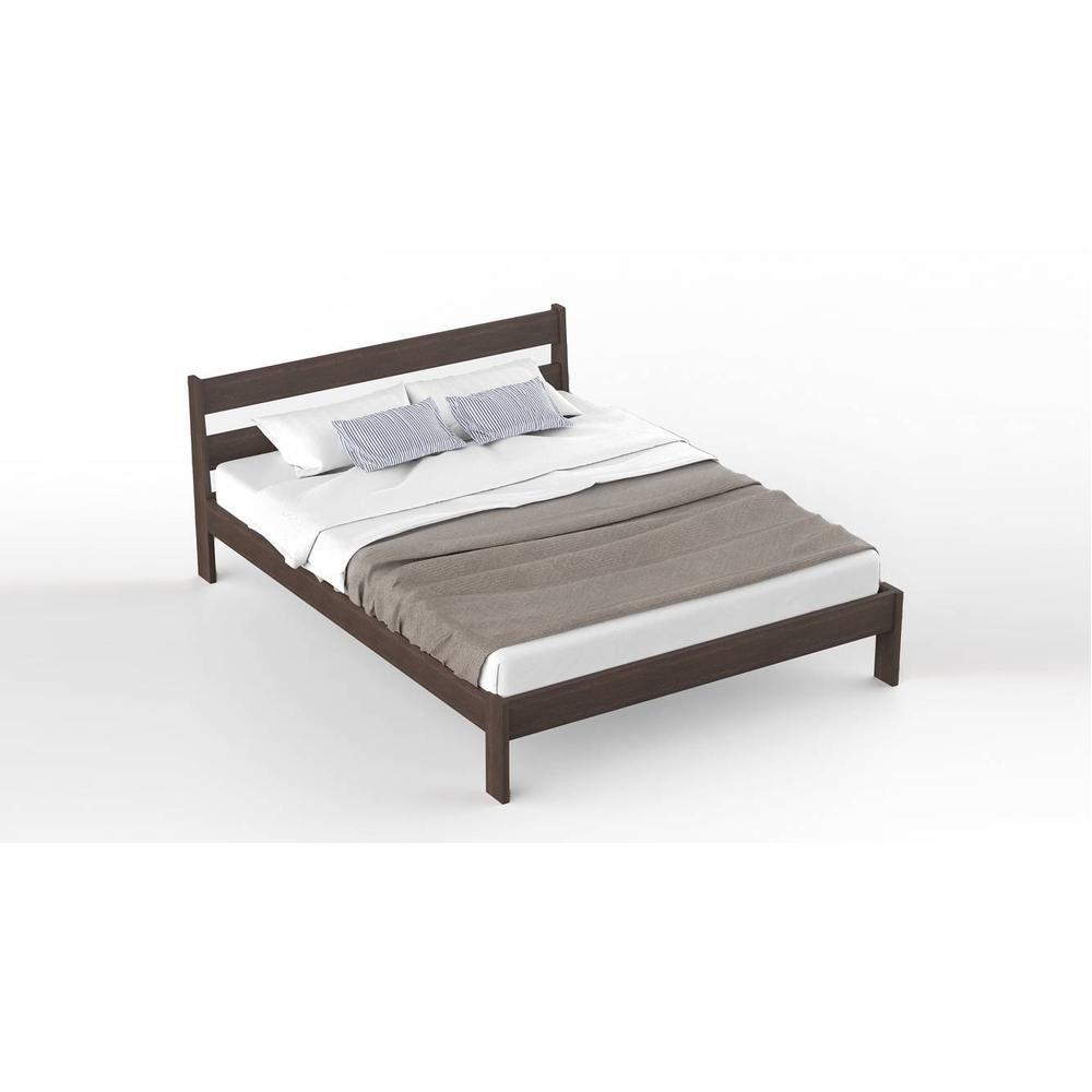 Roverb Engineered Wood Wenge Finish King Size Bed Without Storage