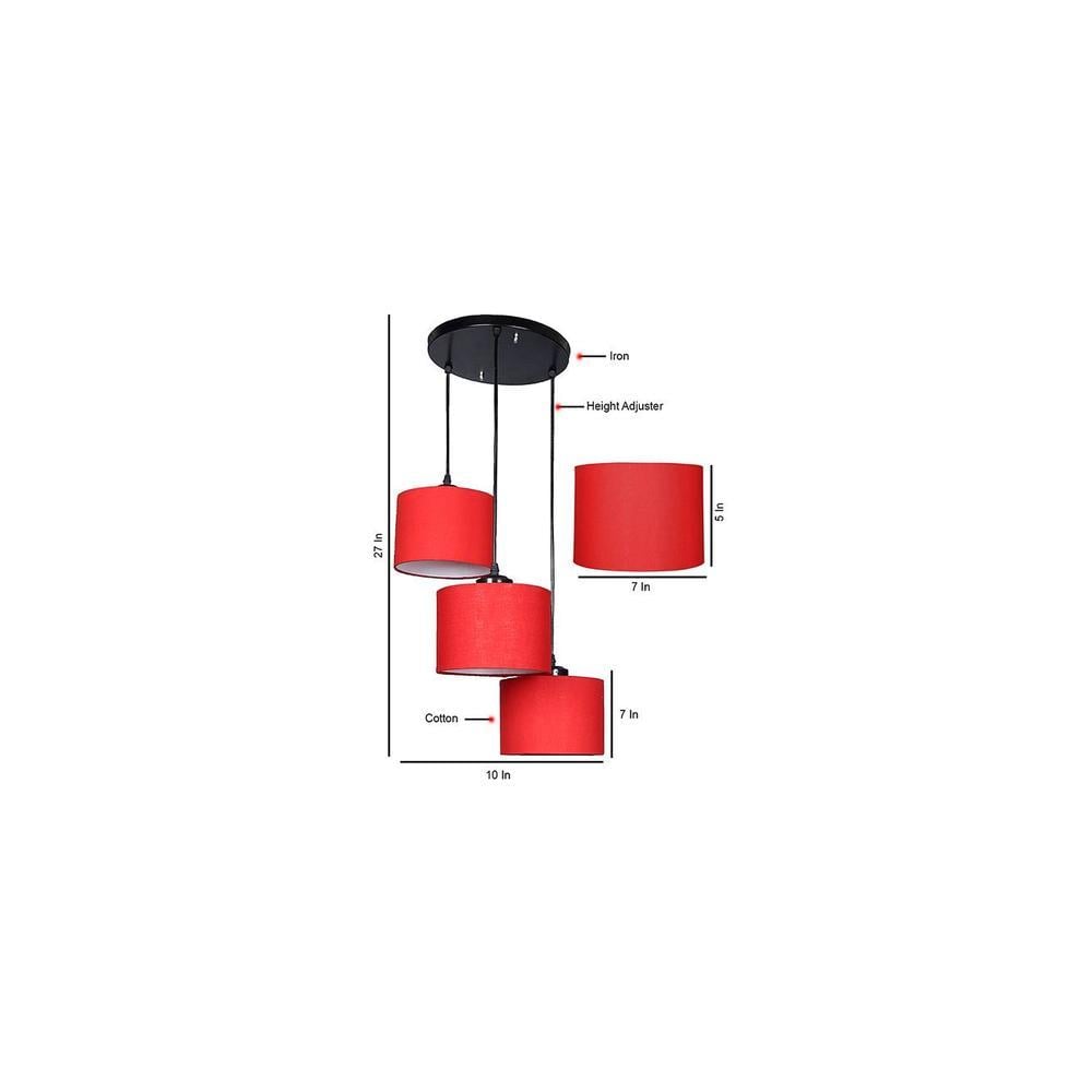 Emanuel Red Fabric Cluster Hanging Light
