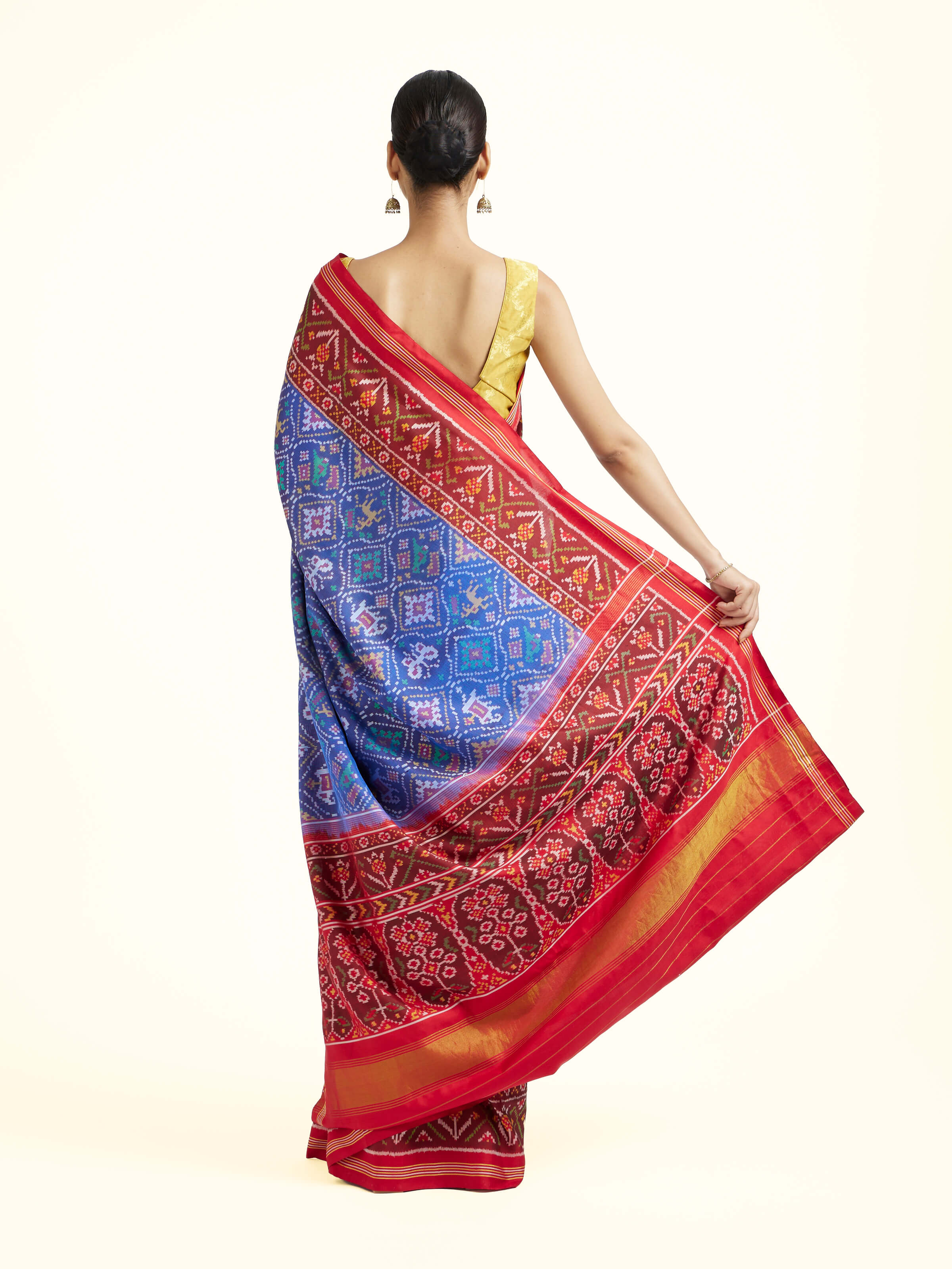 Light Blue Patan Patola Handloom Silk Saree