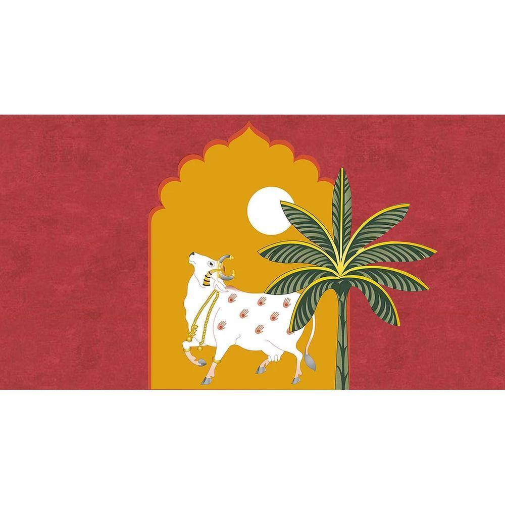 Pichwai Cow   and Serving Tray  Multicolour