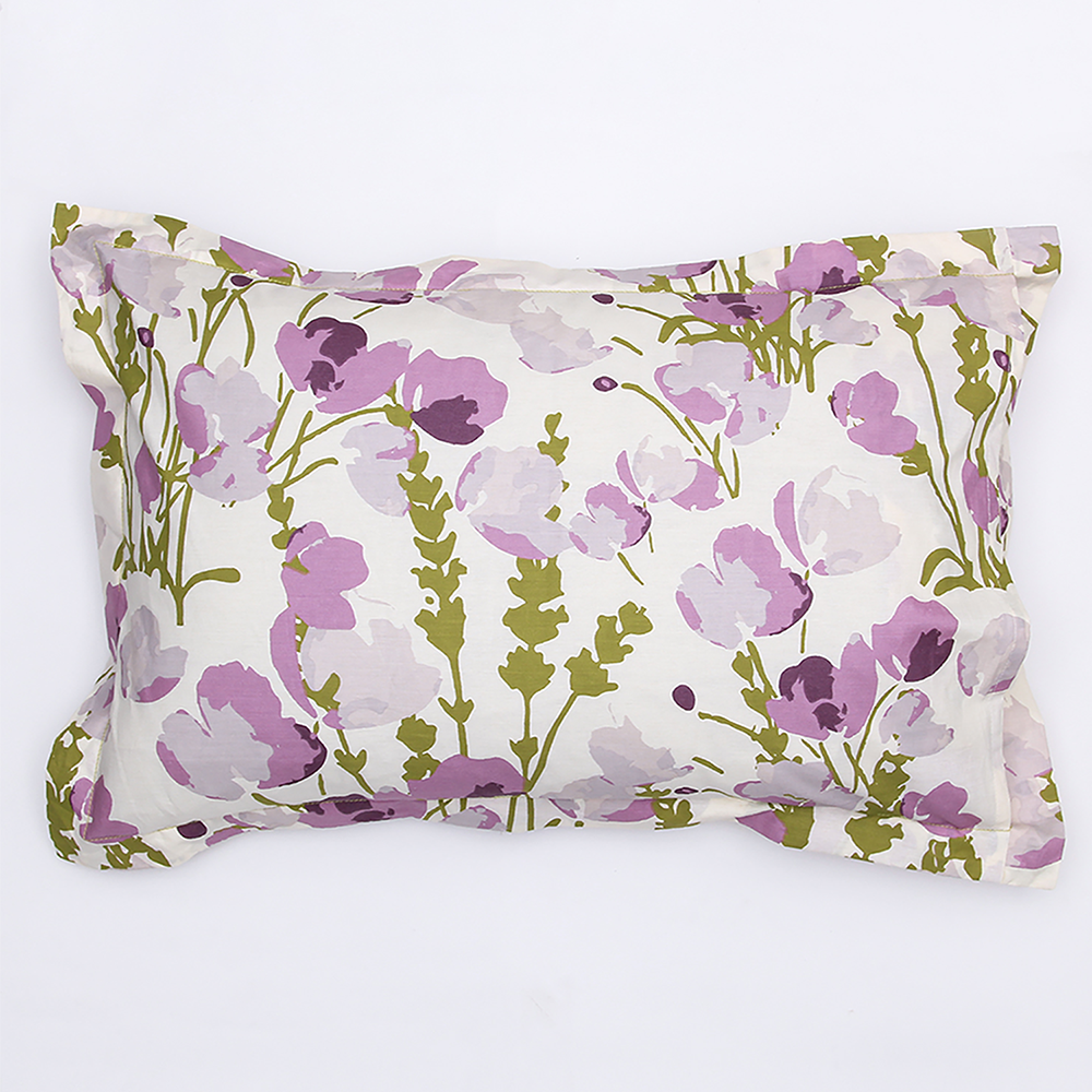 Himalayan Poppies 1 Single Bed Sheet & 1 Pillow Cover with Purple colour