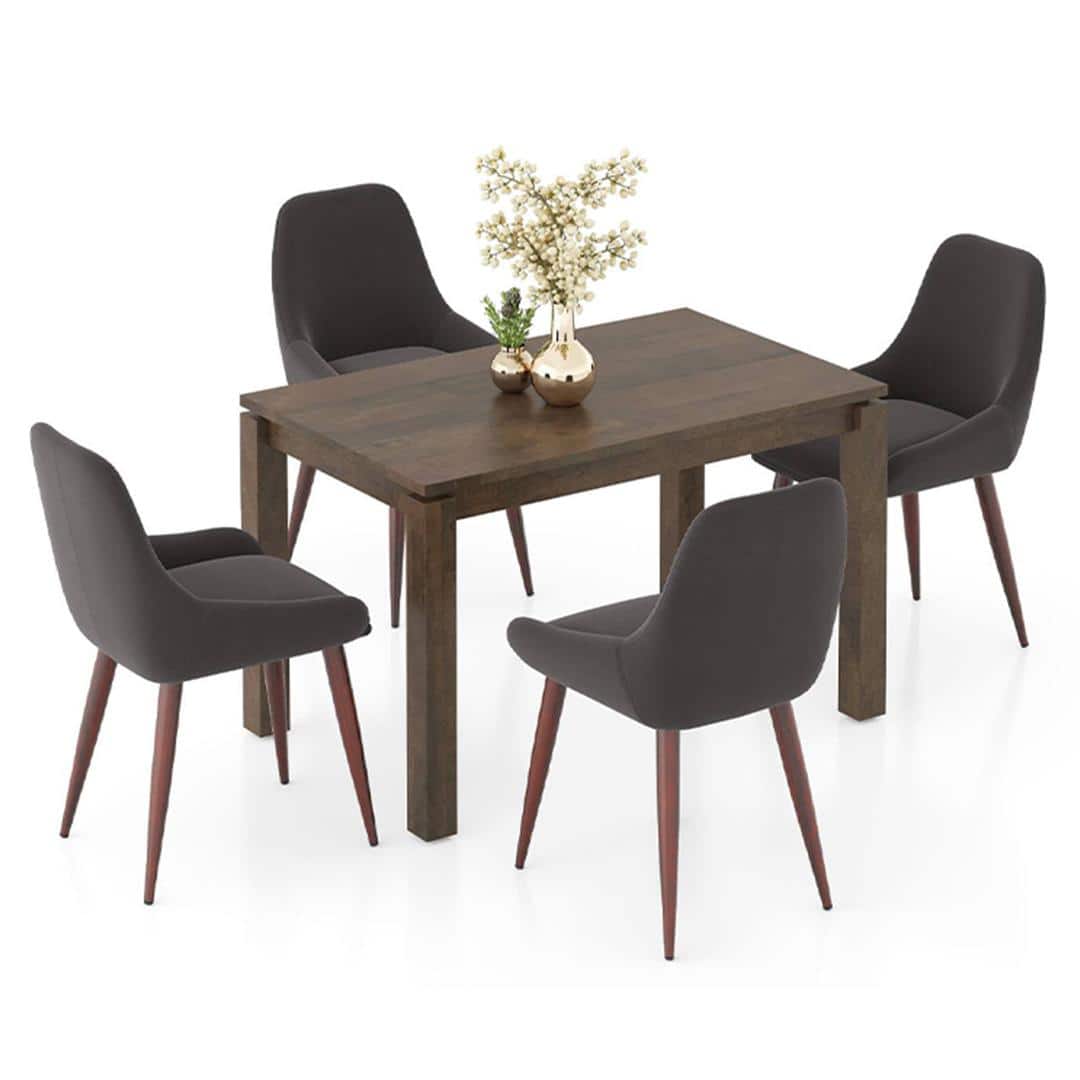 Atlas Solid Wood 4 Seater Dining Table With Rickman Lounge Chairs