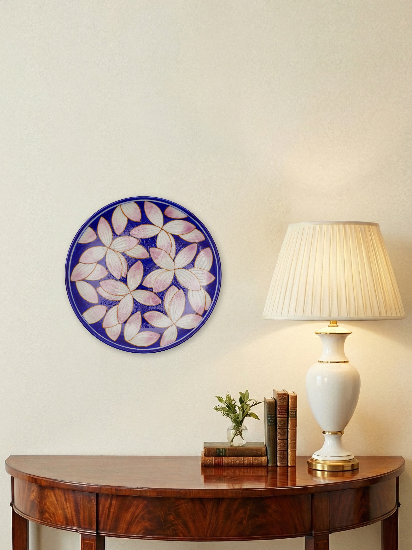 Main view of Blue Pottery Petals Display Plate
