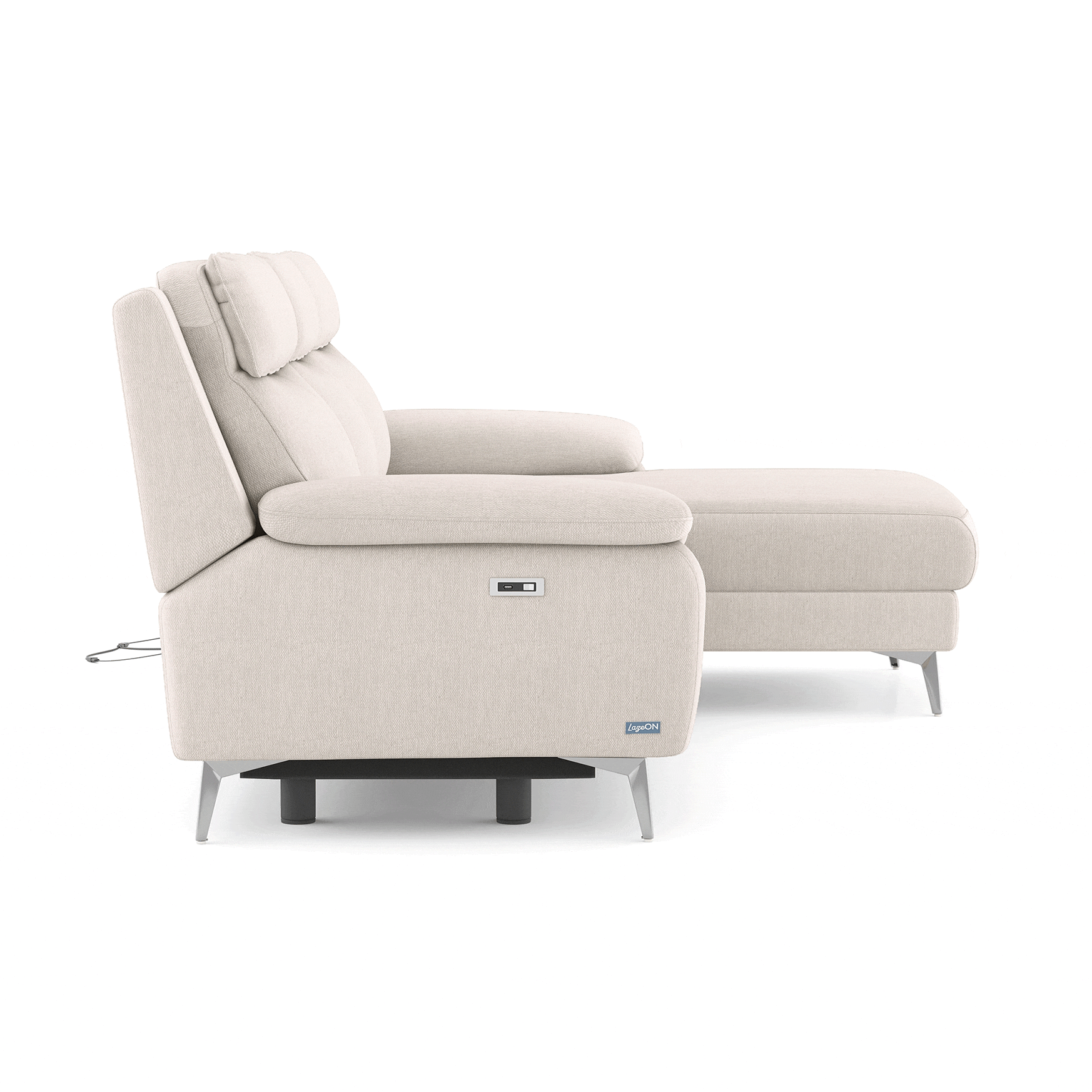 Emila Right Aligned Three Seater Sectional Recliner in Cream Colour