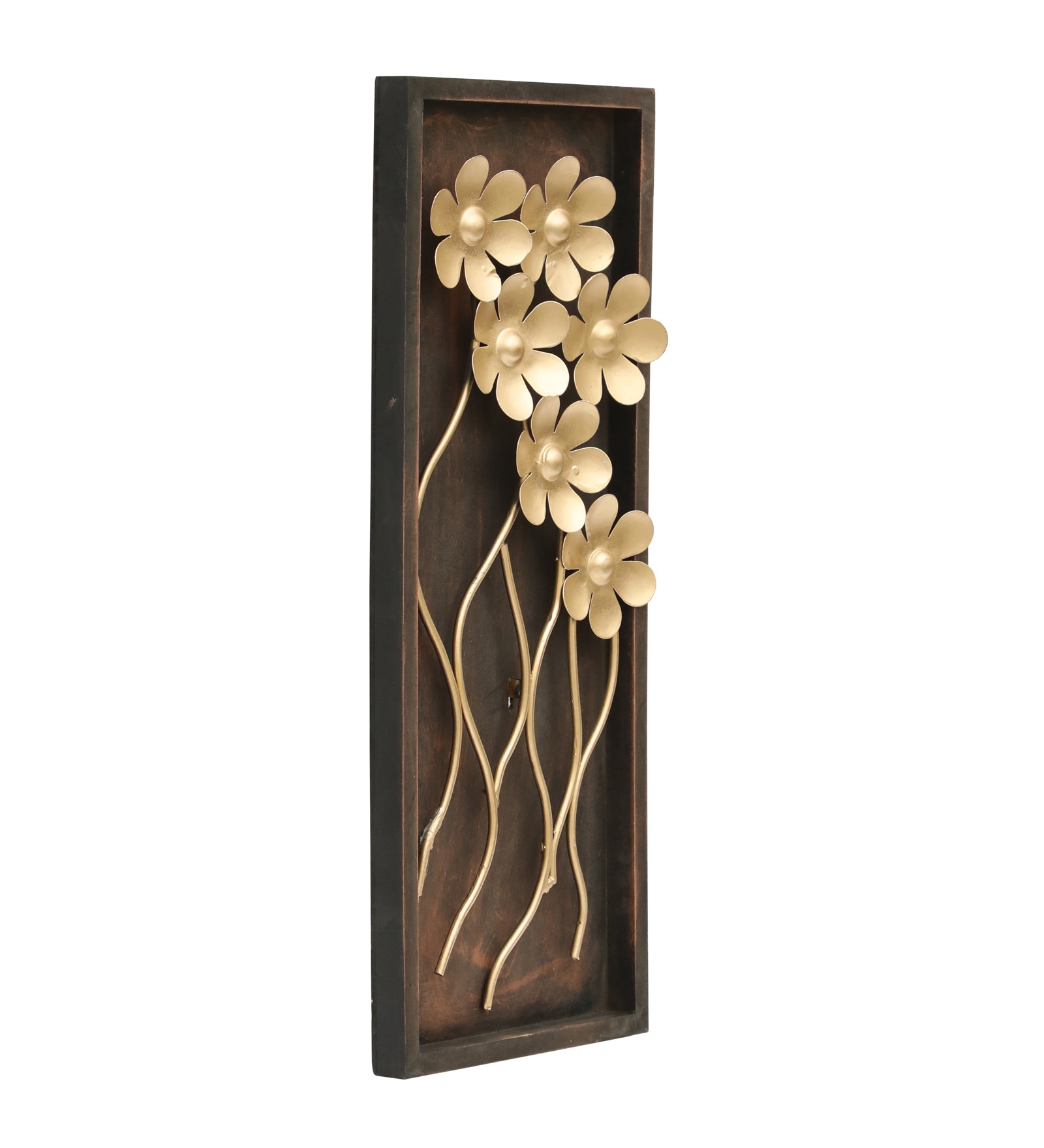 W-Piper Abstract Metal Wall Decor in Gold Set of 1 - Vedas Exports