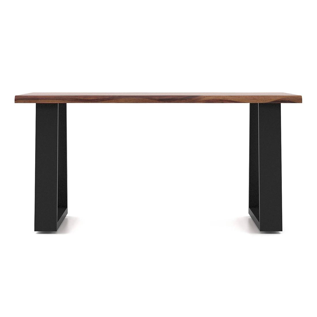 Aquila Live Edge Rectangular Solid Wood Coffee Table In Finish Teak