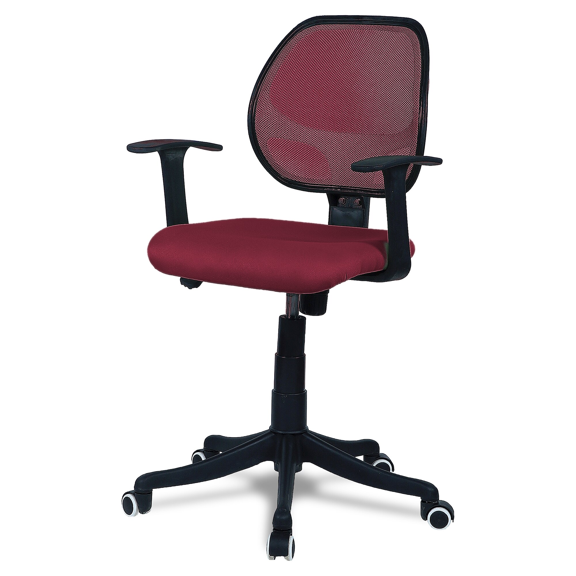 Jaazza Low Back Ergonomic Chair in Maroon Colour