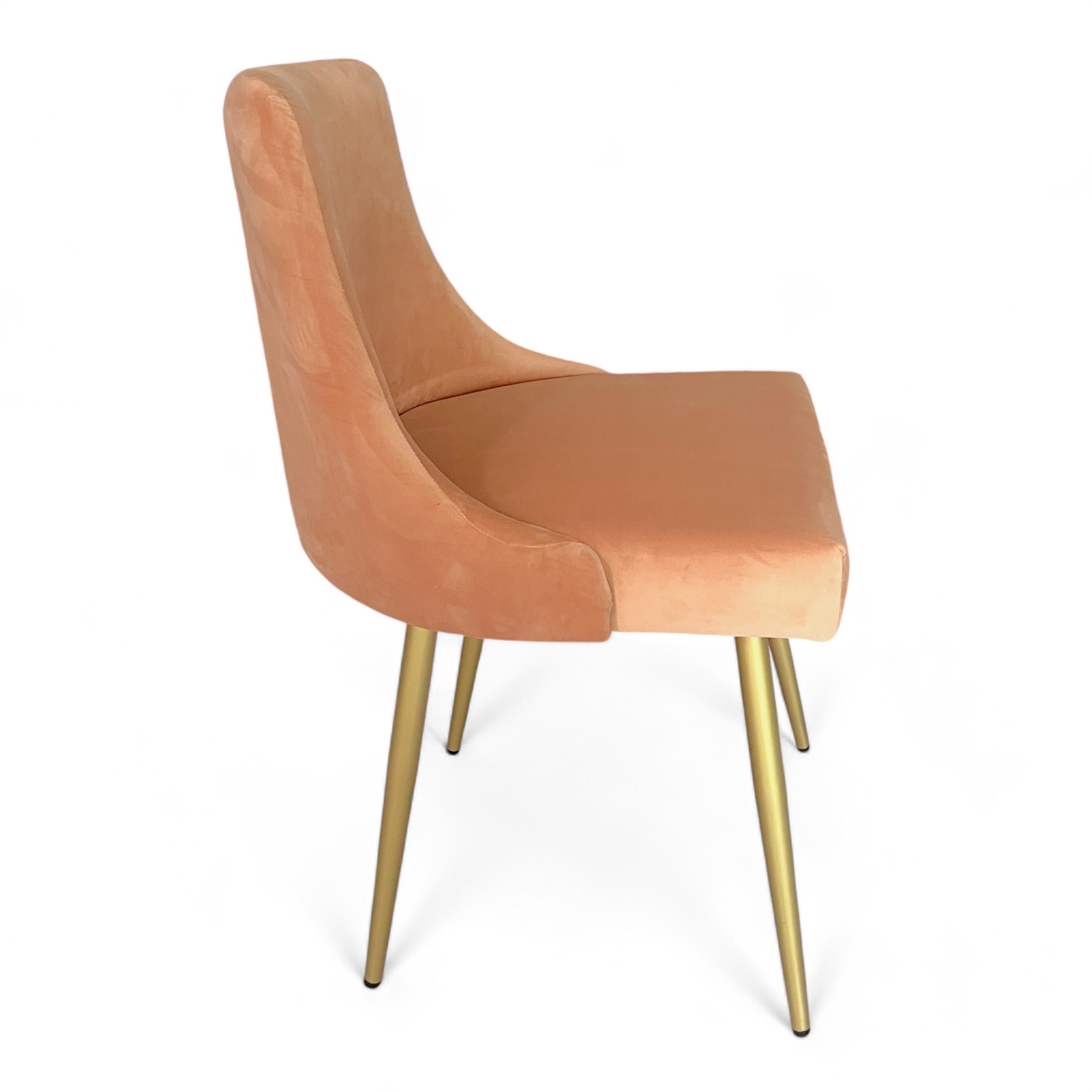 Rosslyn Sheesham Wood  Dining Chair in Peach Velvet Upholstery