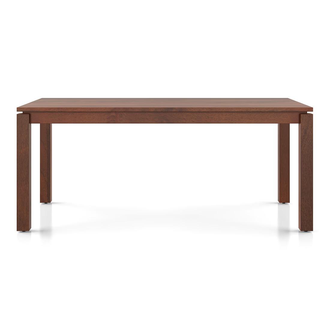 Atlas Solid Wood 6 Seater Dining Table In Honey Finish with 6 Celia Deep Olive Velvet Fabric in Dark Teak Finish