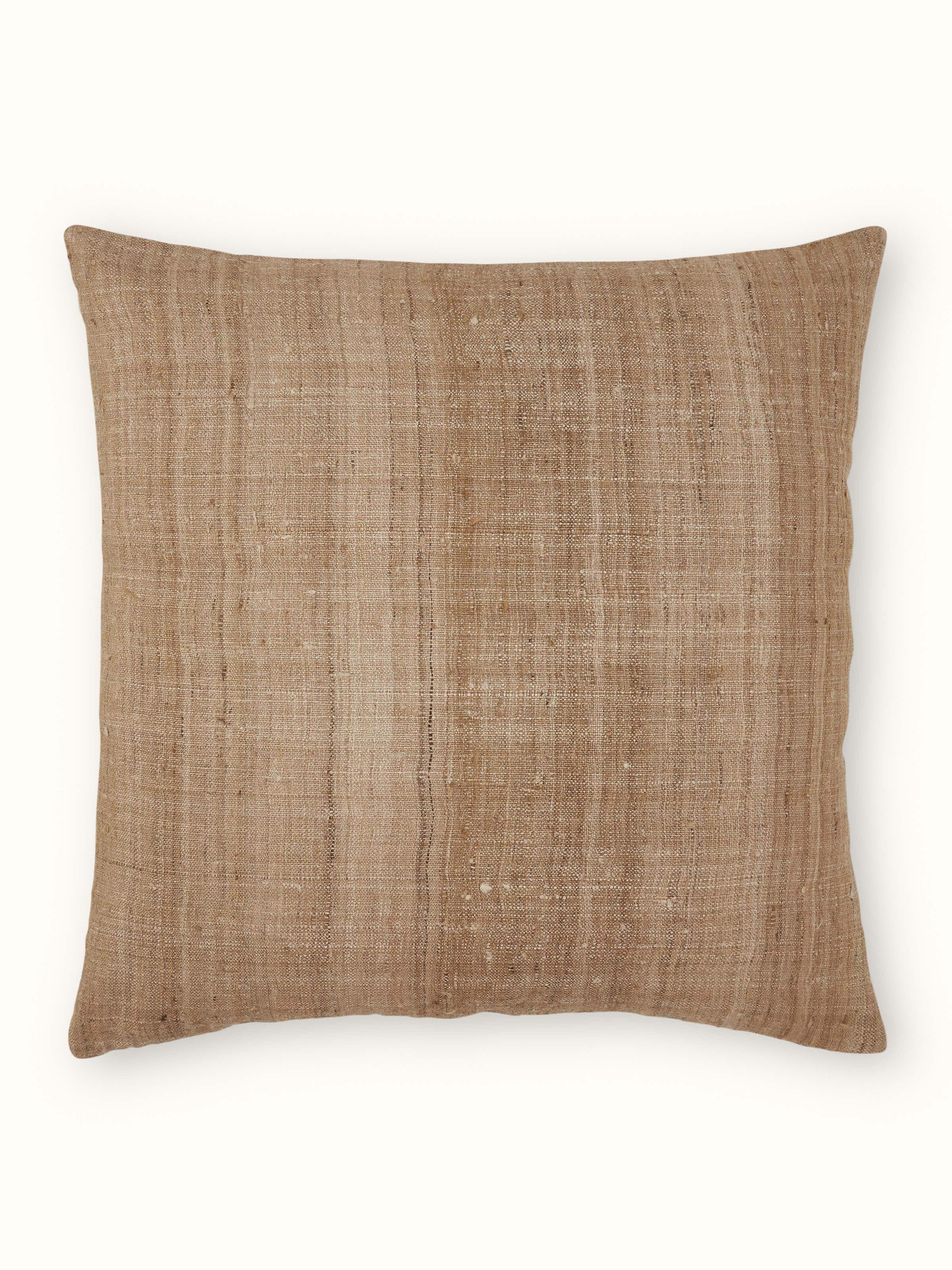 Ujjwal Brown Silk Slub Handloom Cushion Cover