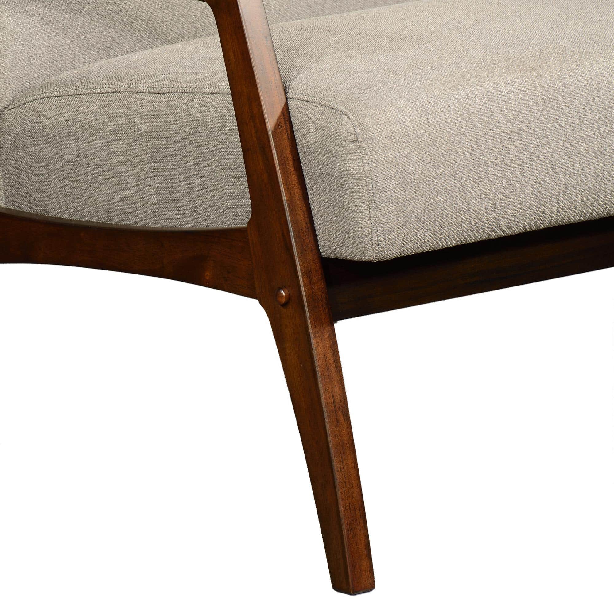 Daisuke 1 Seater Wooden Sofa in Beige Fabric Colour