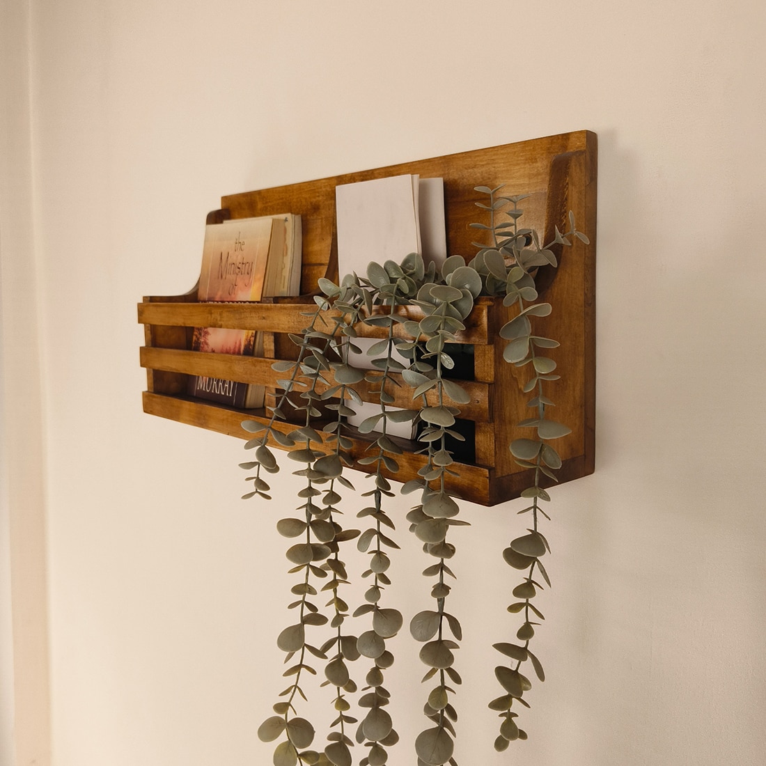 Norita Wooden Wall Shelf Organiser With Key Holders