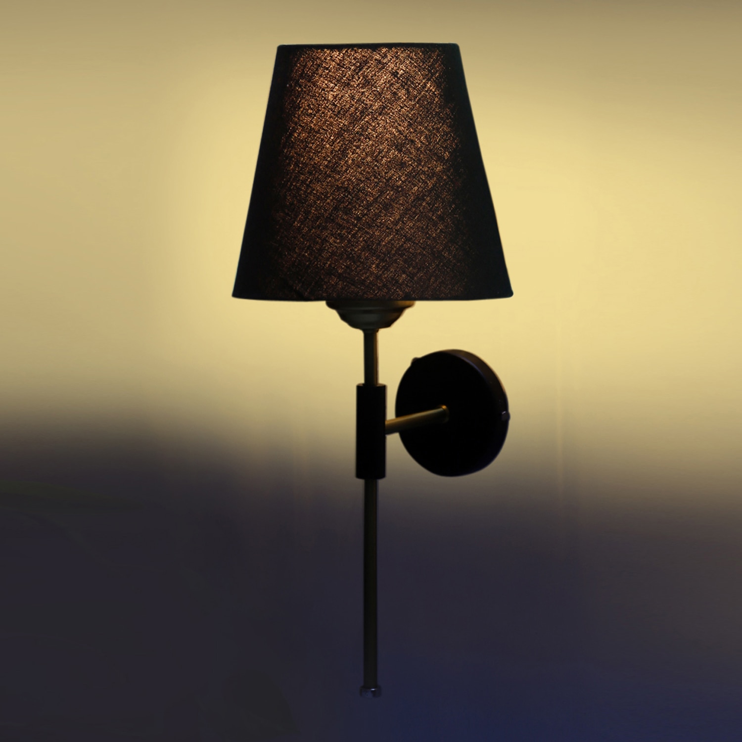 Devansh Metal Electric Wall Light in Black Colour with Black Shade Count of 1 Light - Devansh