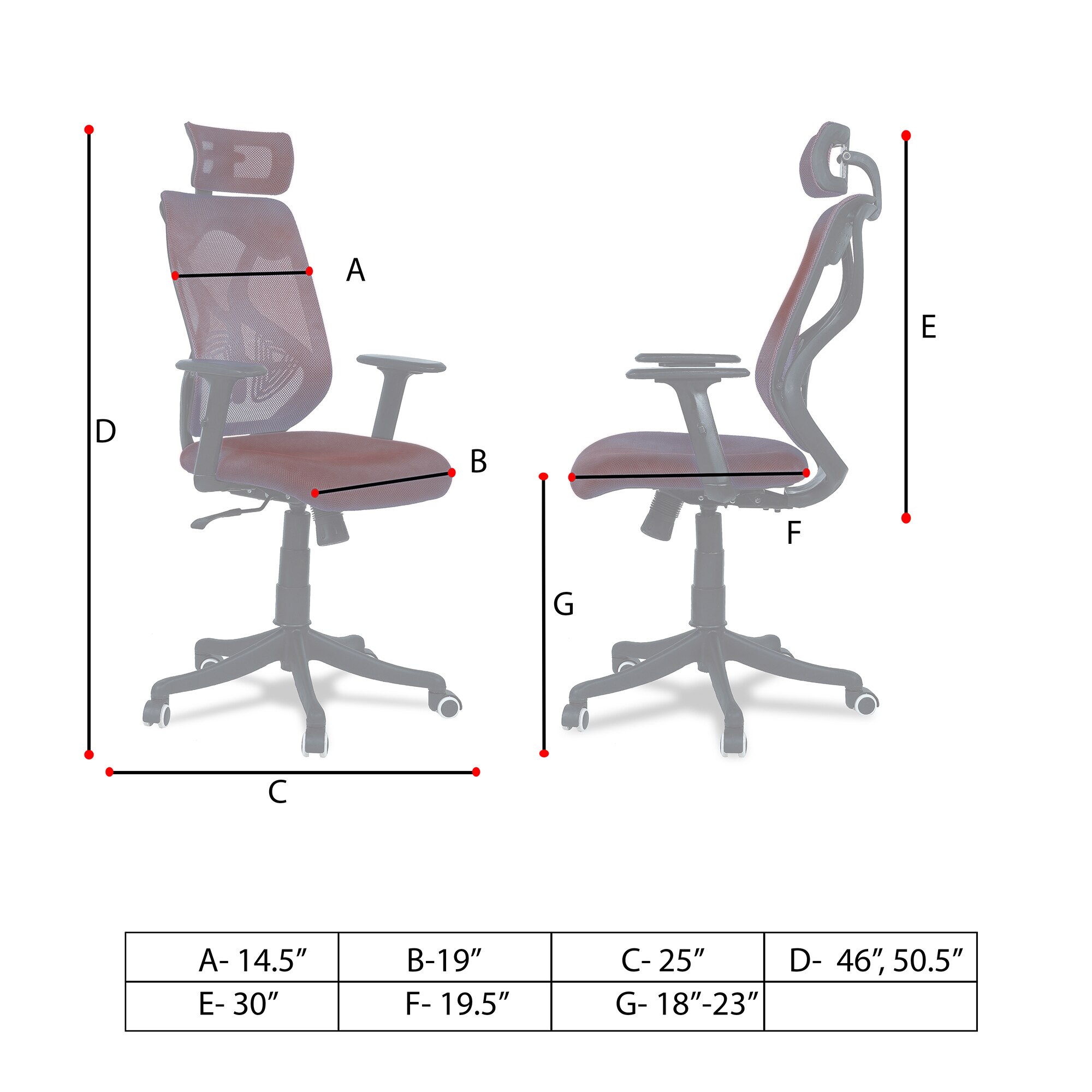 Zeeazyana High Back Ergonomic Chair in Brown Colour