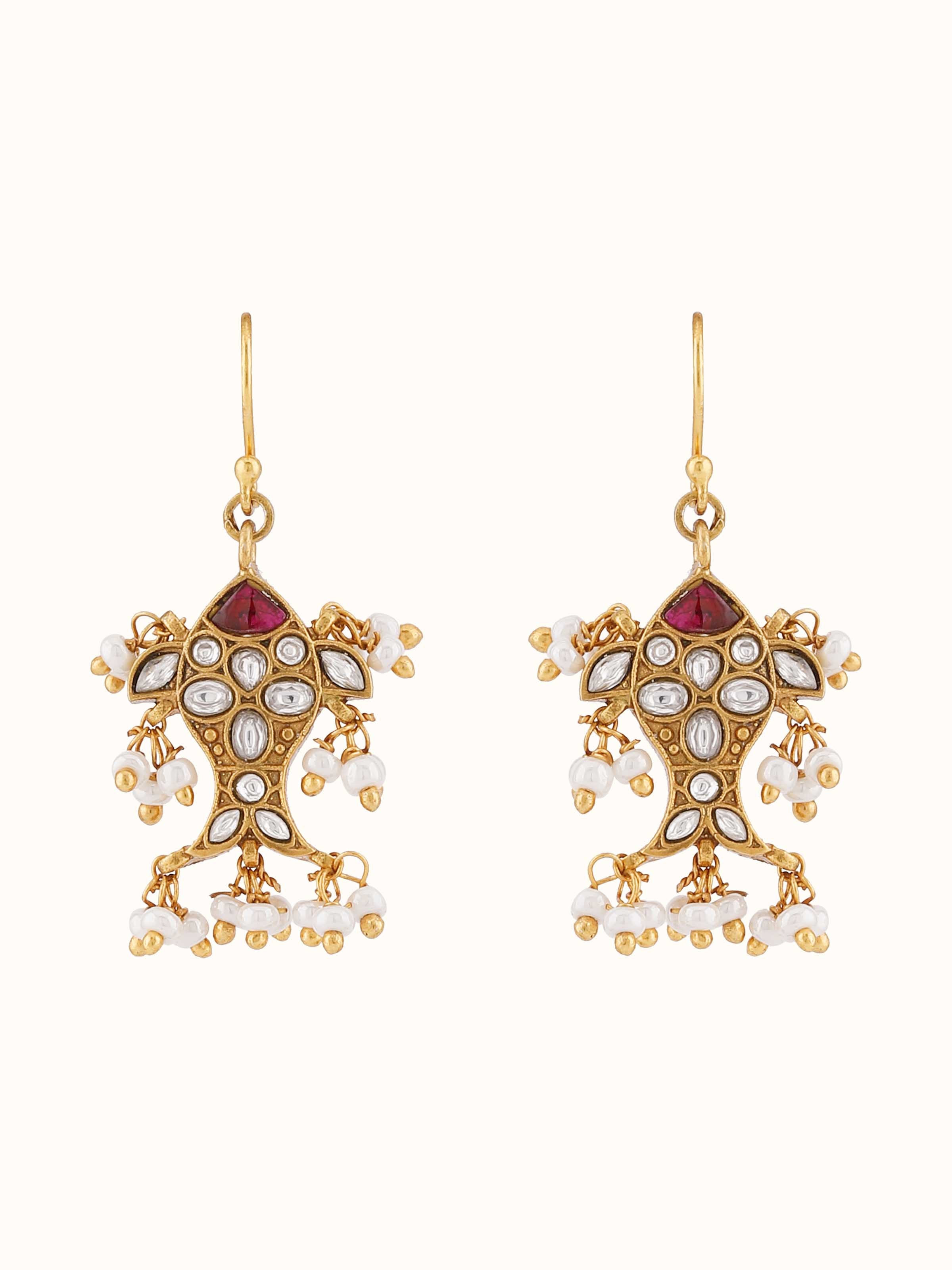 Front view of Silver Smithing Drops by Swadesh showcasing the refined silver craftsmanship and elegant drop design