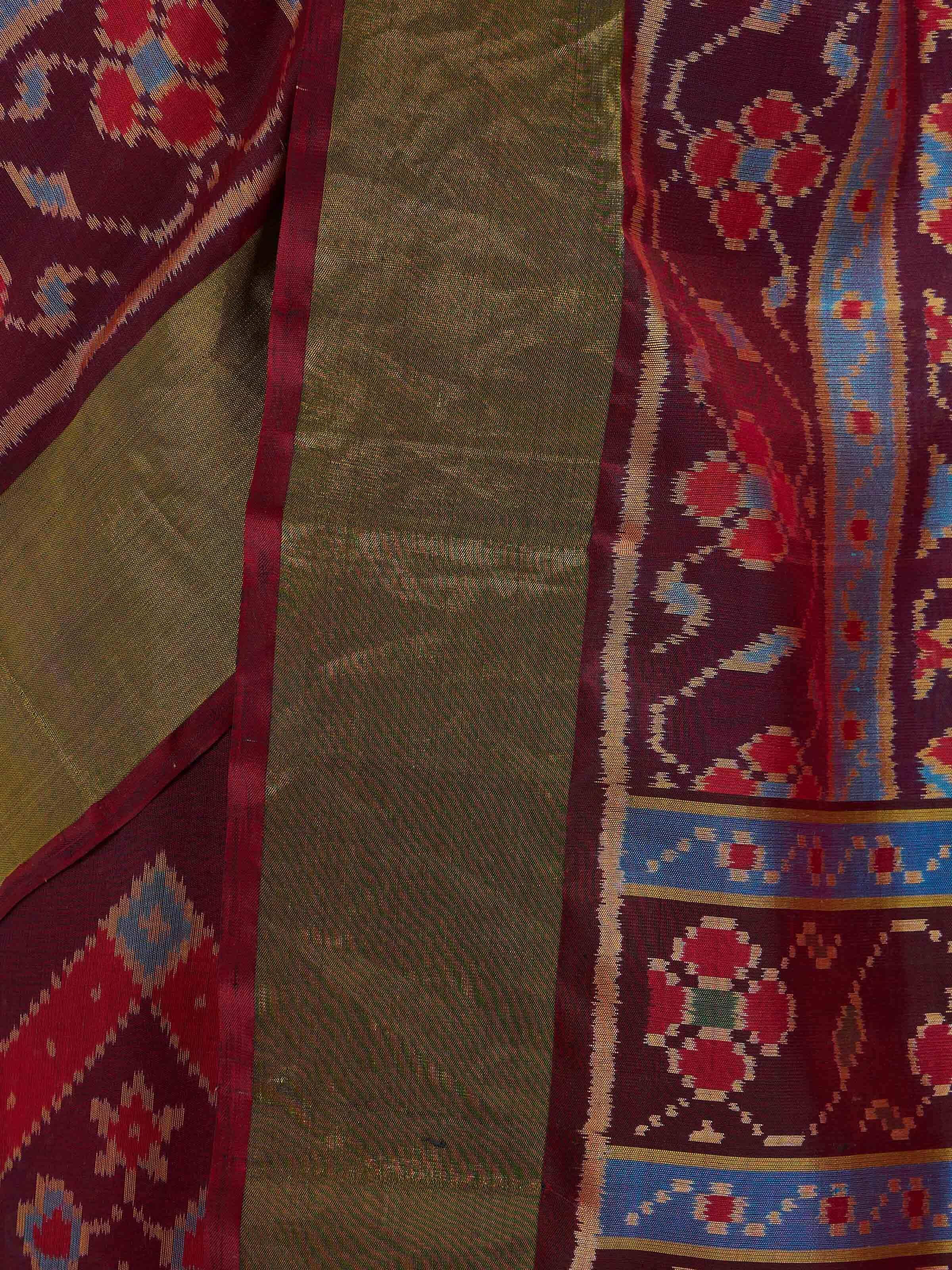 Brown Silk Patola Saree