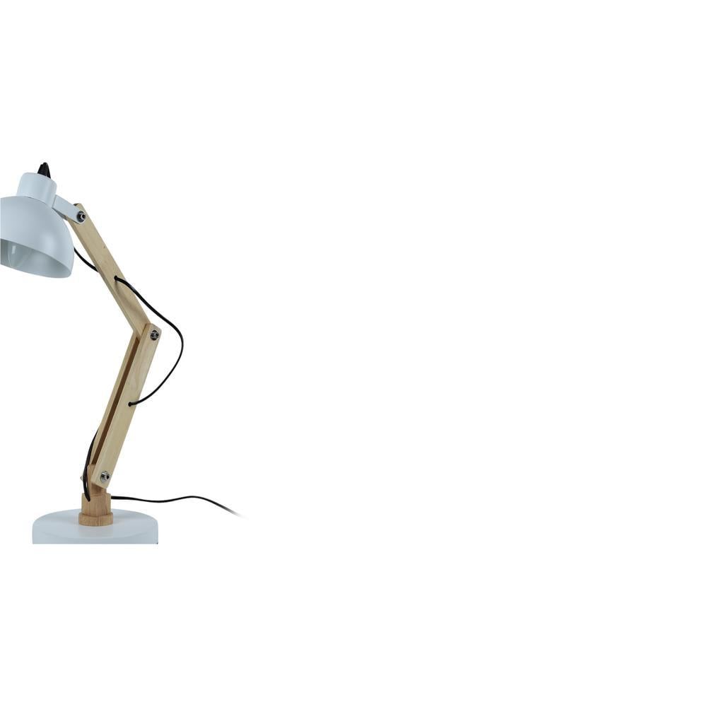 Modern White Study Lamp With Metal Base