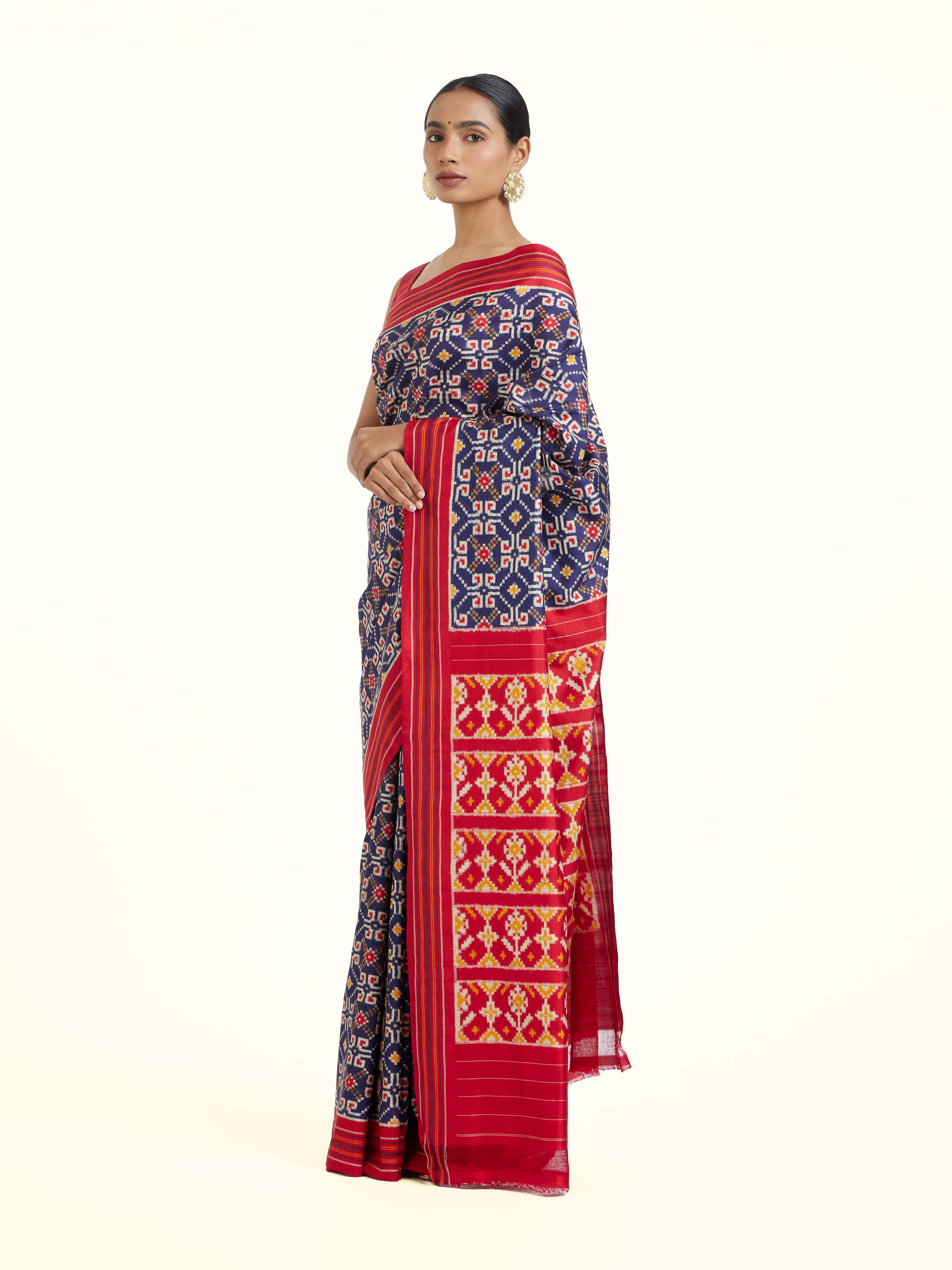 Blue Pochampally Double Ikat Silk Saree