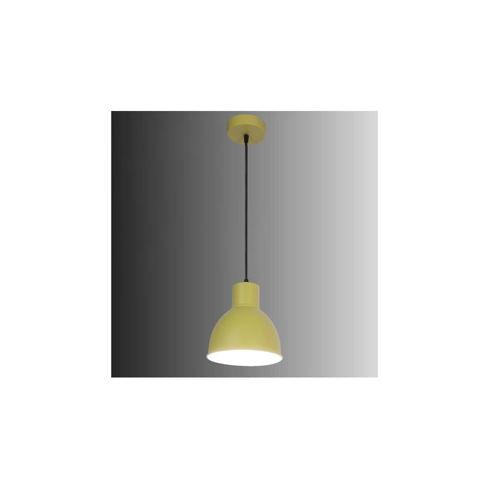 Opi Minimal Pastel Yellow Metal Single Hanging Light