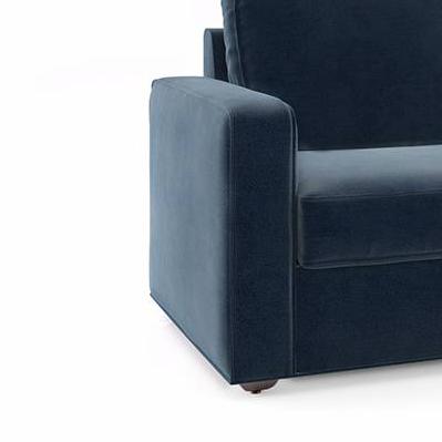 Apollo 2 Fabric Seater Sofa in Sea Port Blue Velvet Colour