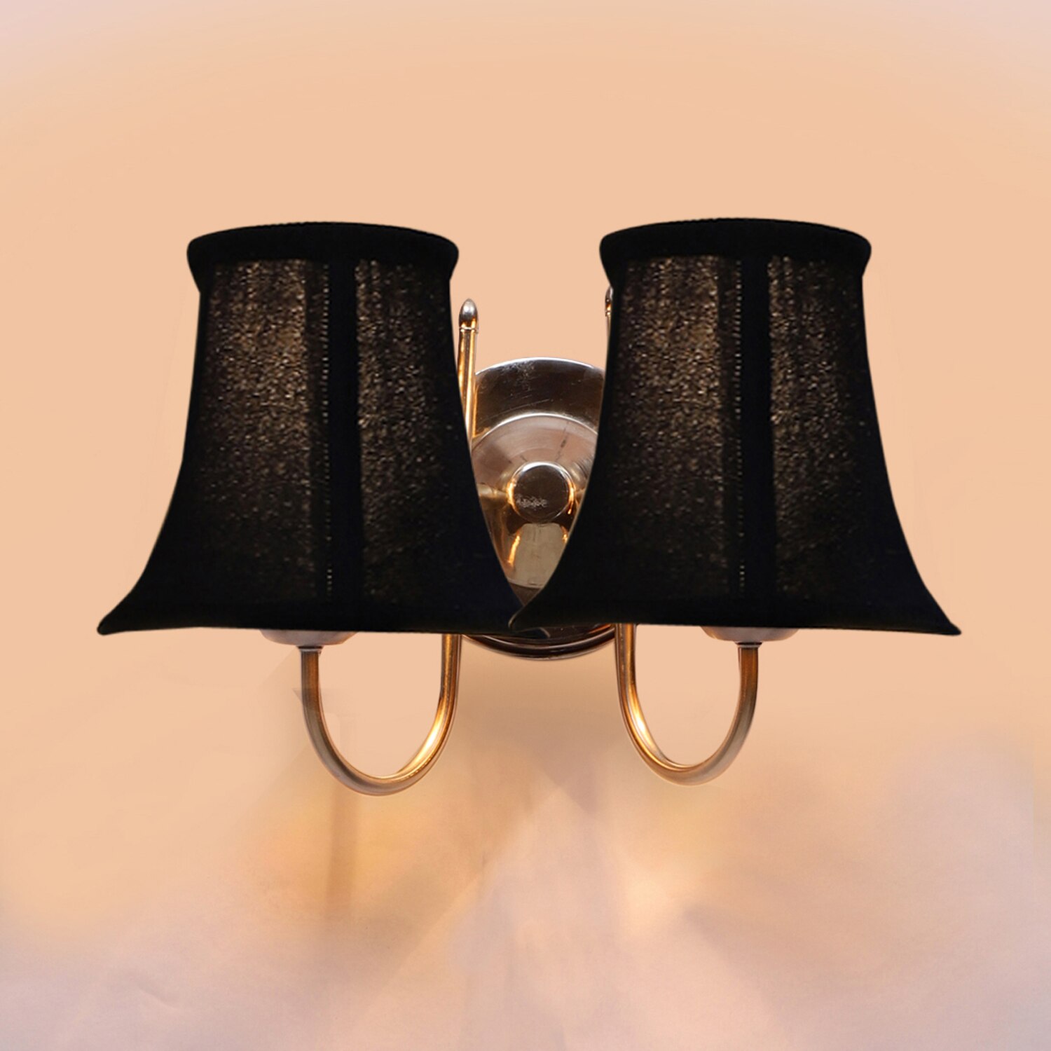 Devansh Dual Steel Metal  Wallmounted Lamp With Cotton Steel Metal  Shade