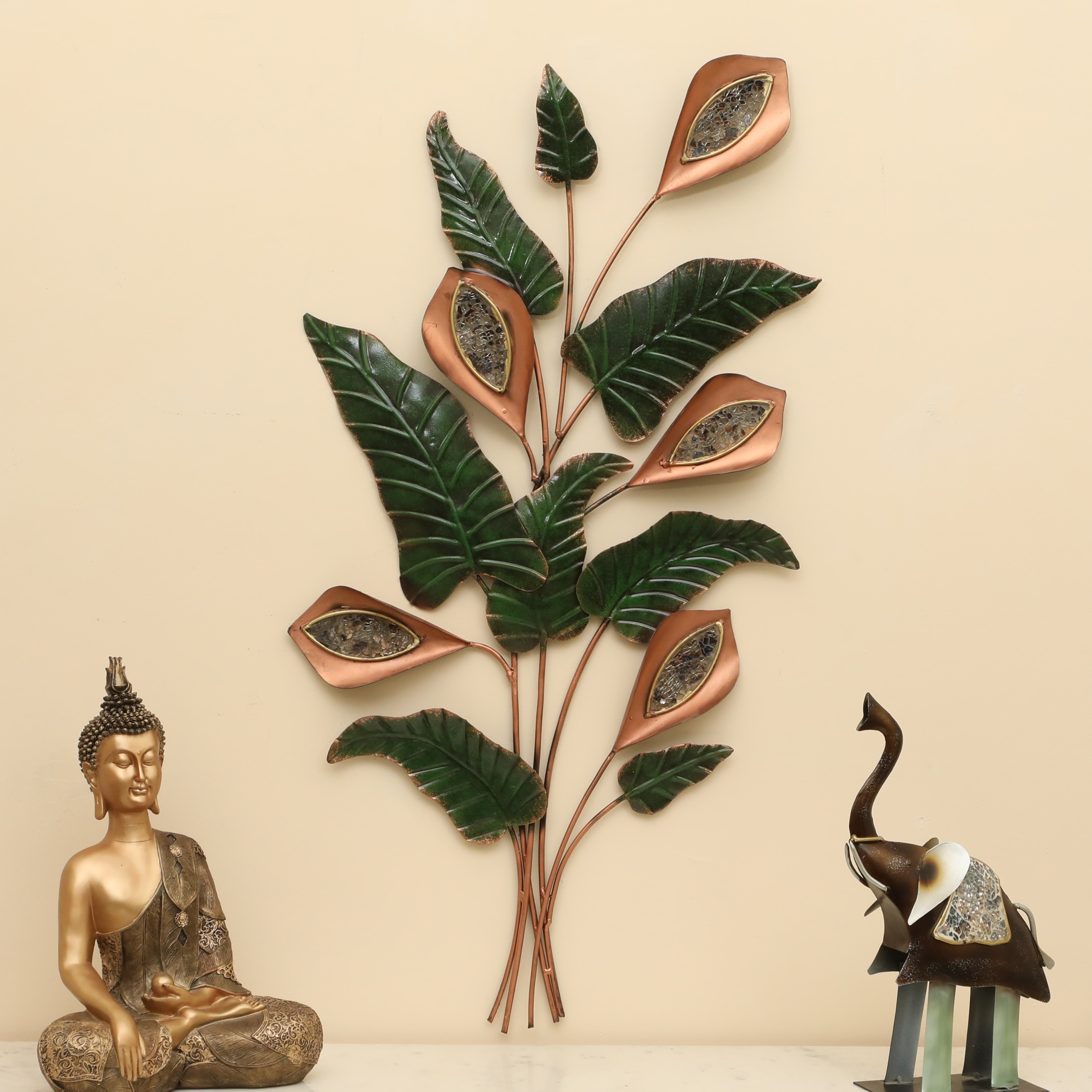 W-Diya Abstract Metal Wall Decor in Multicolor Set of 1 - Vedas Exports