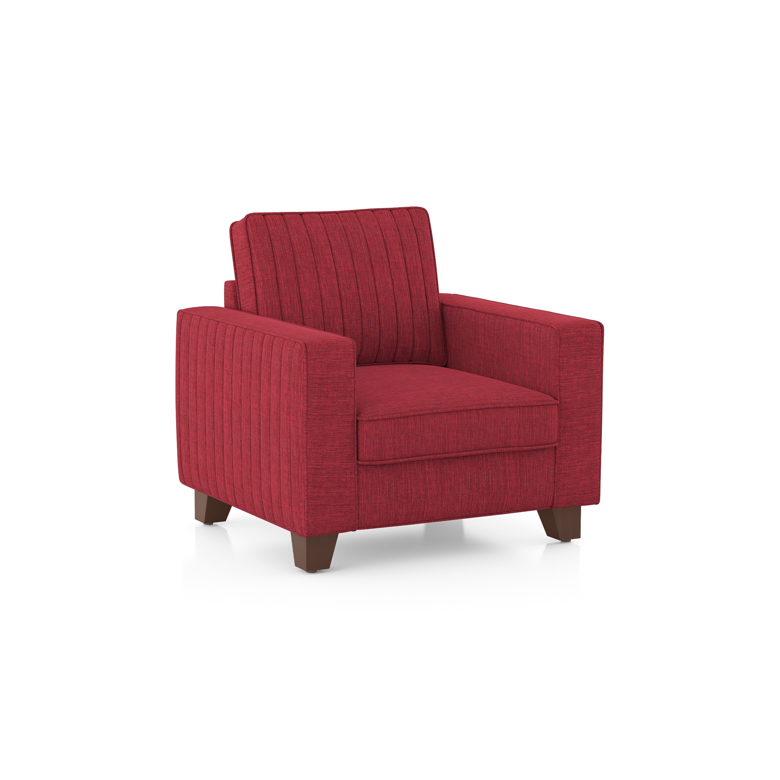Apollo Neo 1 Seater Fabric Sofa in Salsa Red Colour (Back Height : Regular, Cushion Type : Soft)