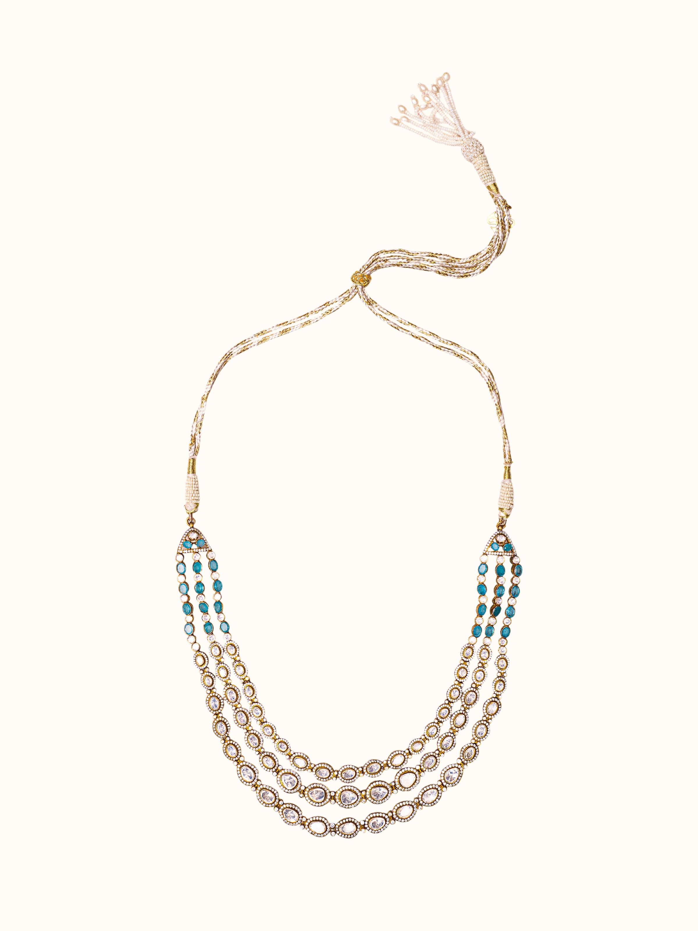 Front view of Silver Smithing Long Necklace