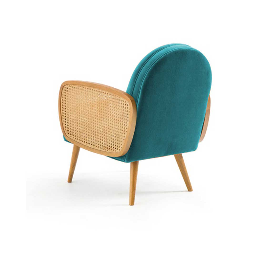 Holden Cane Accent Chair in T blue Colour