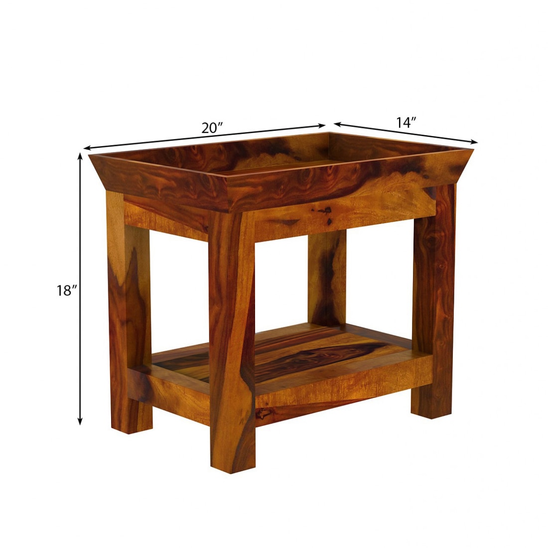 Simple Solid Wood Bedside Table in Honey Finish