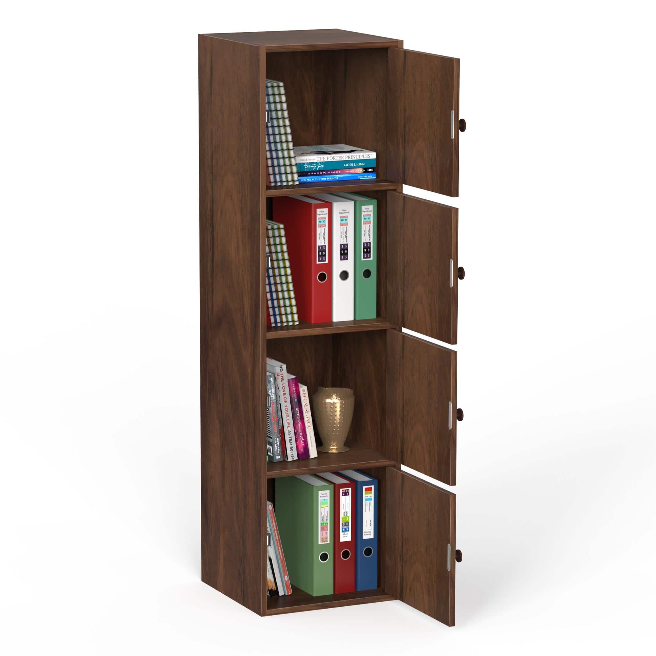 Calcio 4-Tier Engineered Wood Wardrobe In Brown Maple Finish