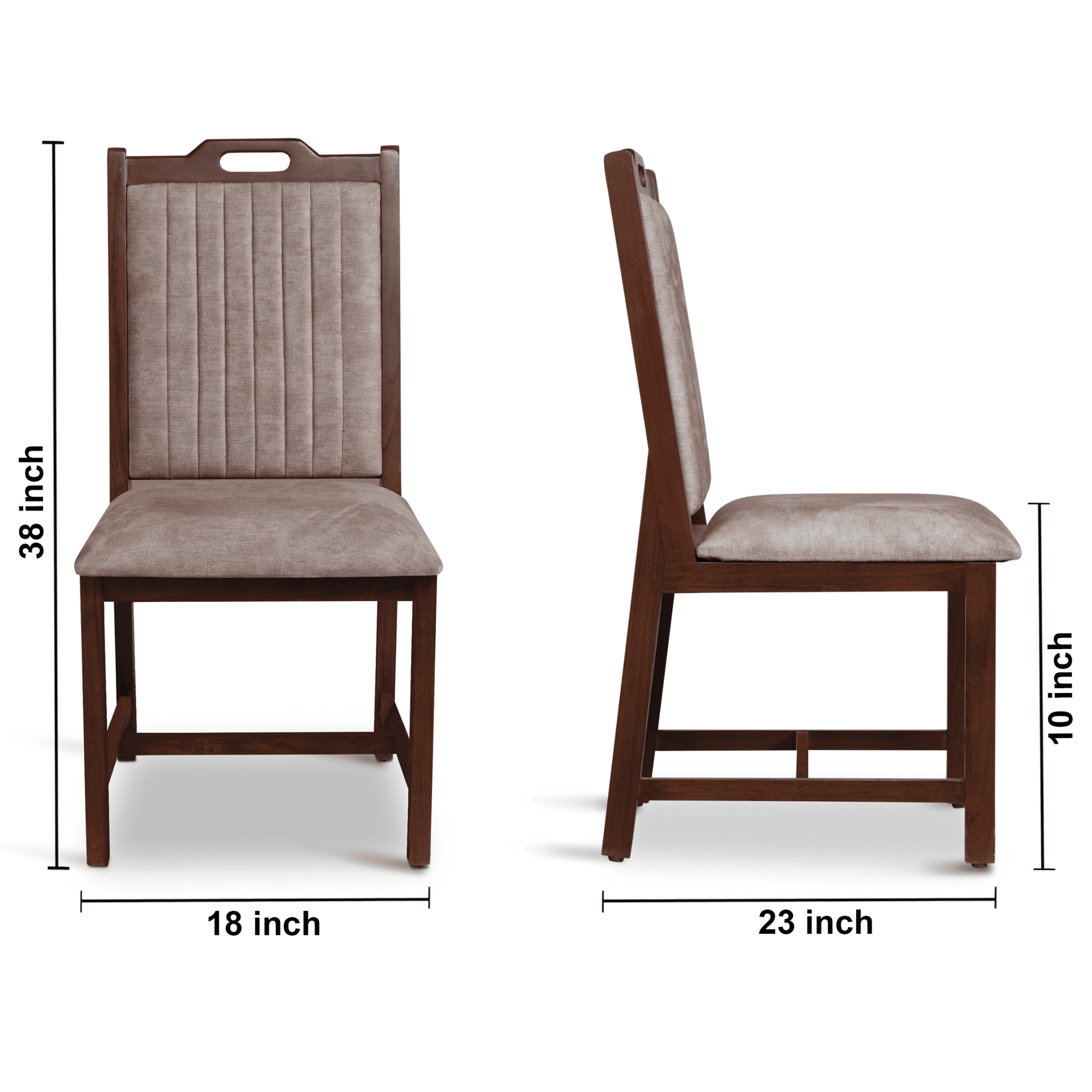 Globally Indian Compact Wooden 6 Seater Dining Table Set – Comfortable 6 Upholstered Seat and Back in Brown Sapphire