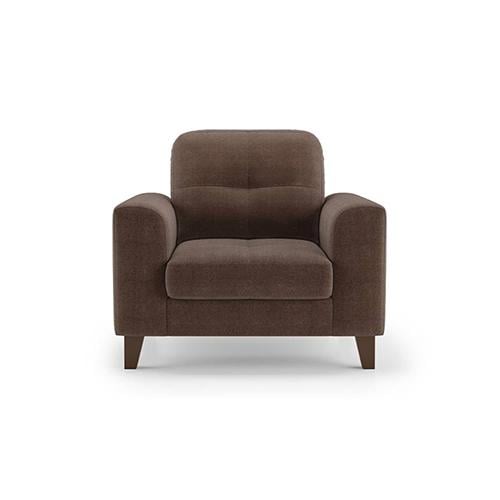 Verona Essential 1 Seater Fabric Sofa in Daschund Brown Colour