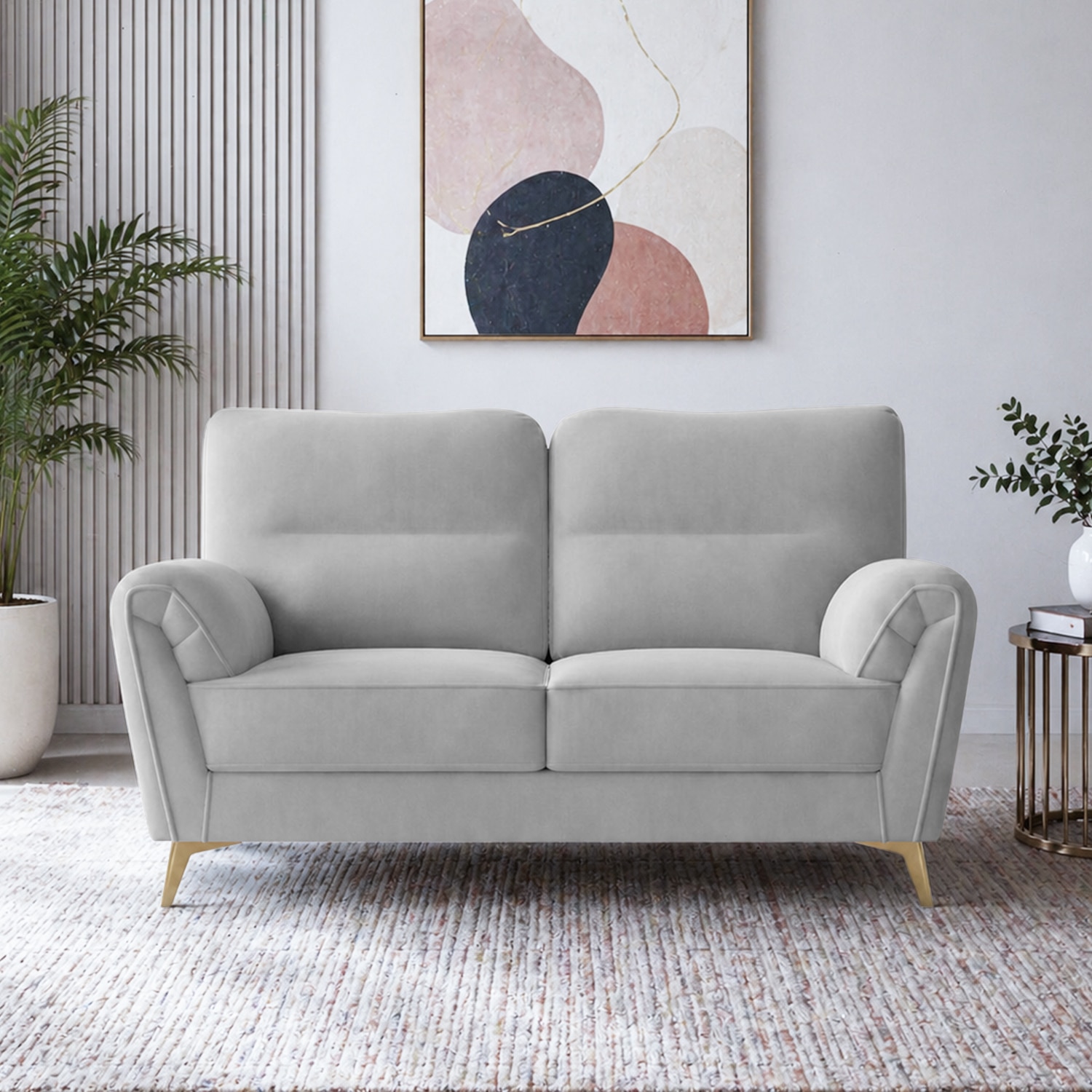 Osbert Velvet 2 Seater sofa in Grey color - Home Lifestylez