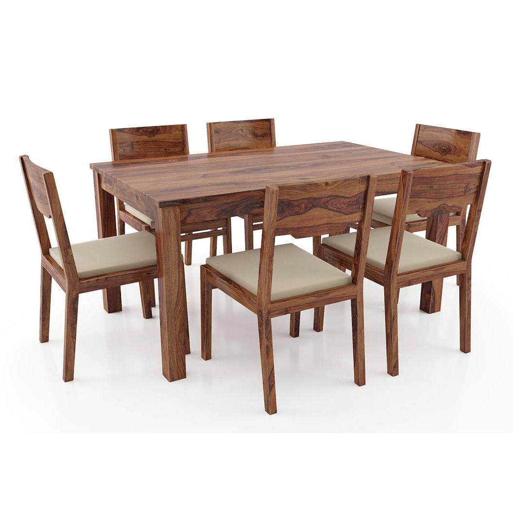 Arabia Solid Wood 6 Seater Dining Table In Teak Finish