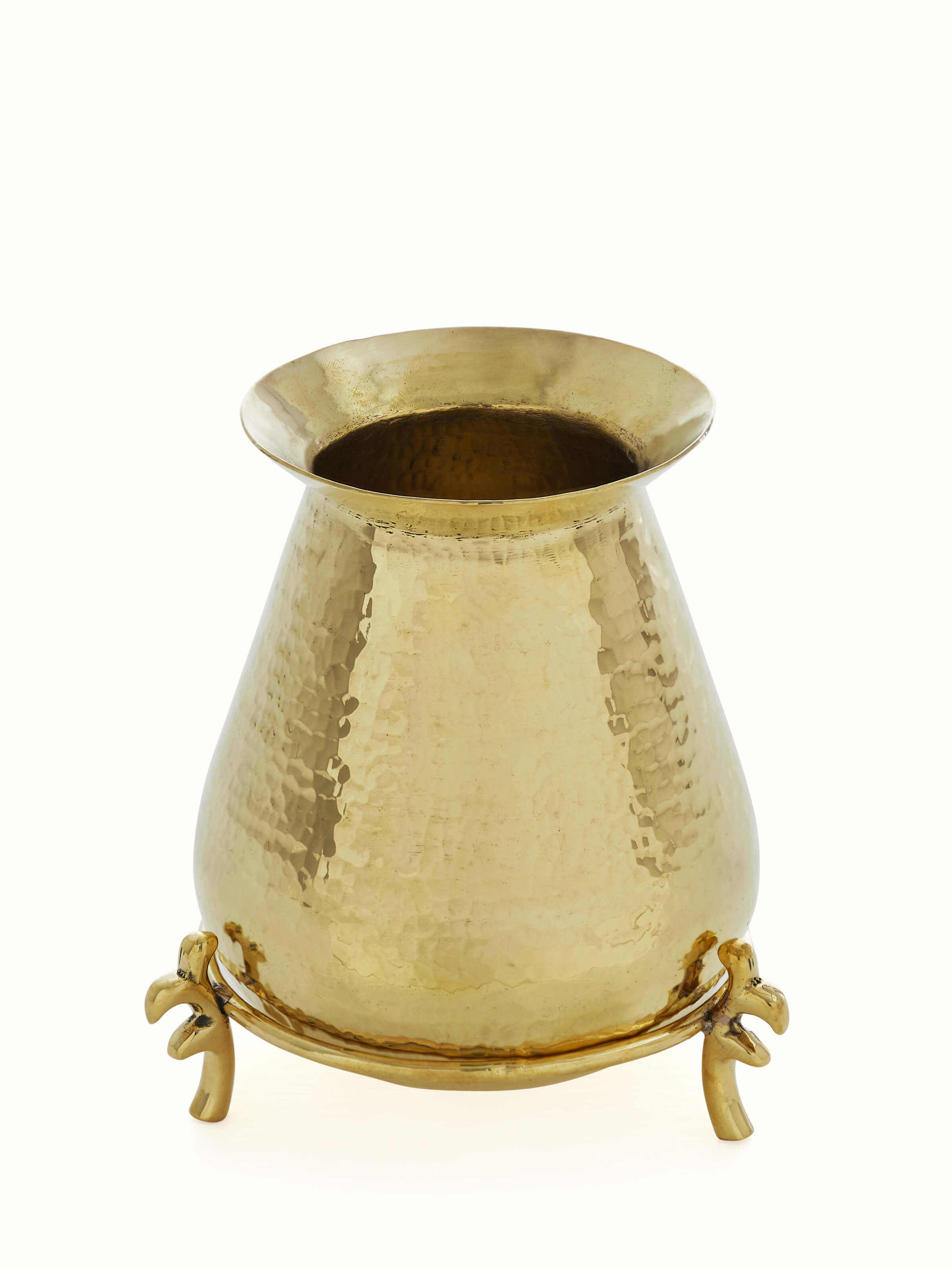 Front view of Traditional Polished Brass Pooja Kalash showcasing its polished brass finish.