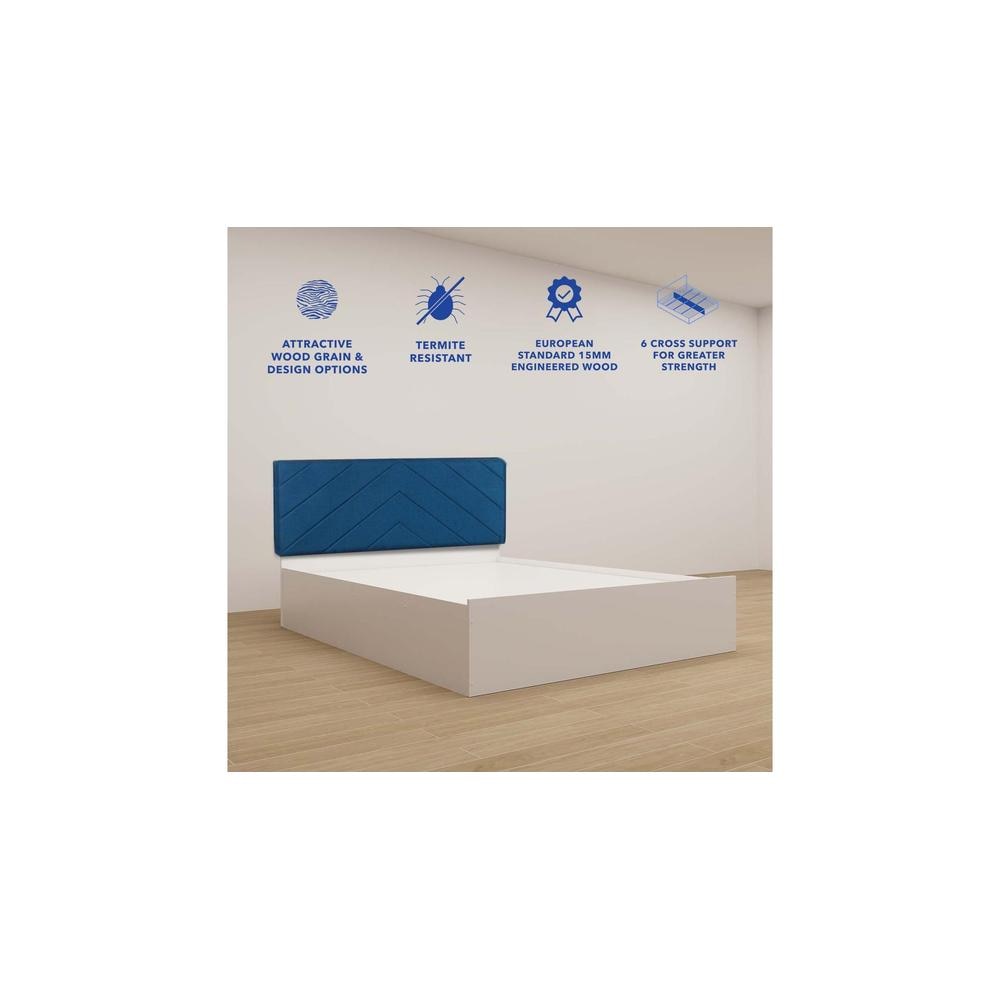 Mudra Engineered Wood Queen Size Bed In White Finish