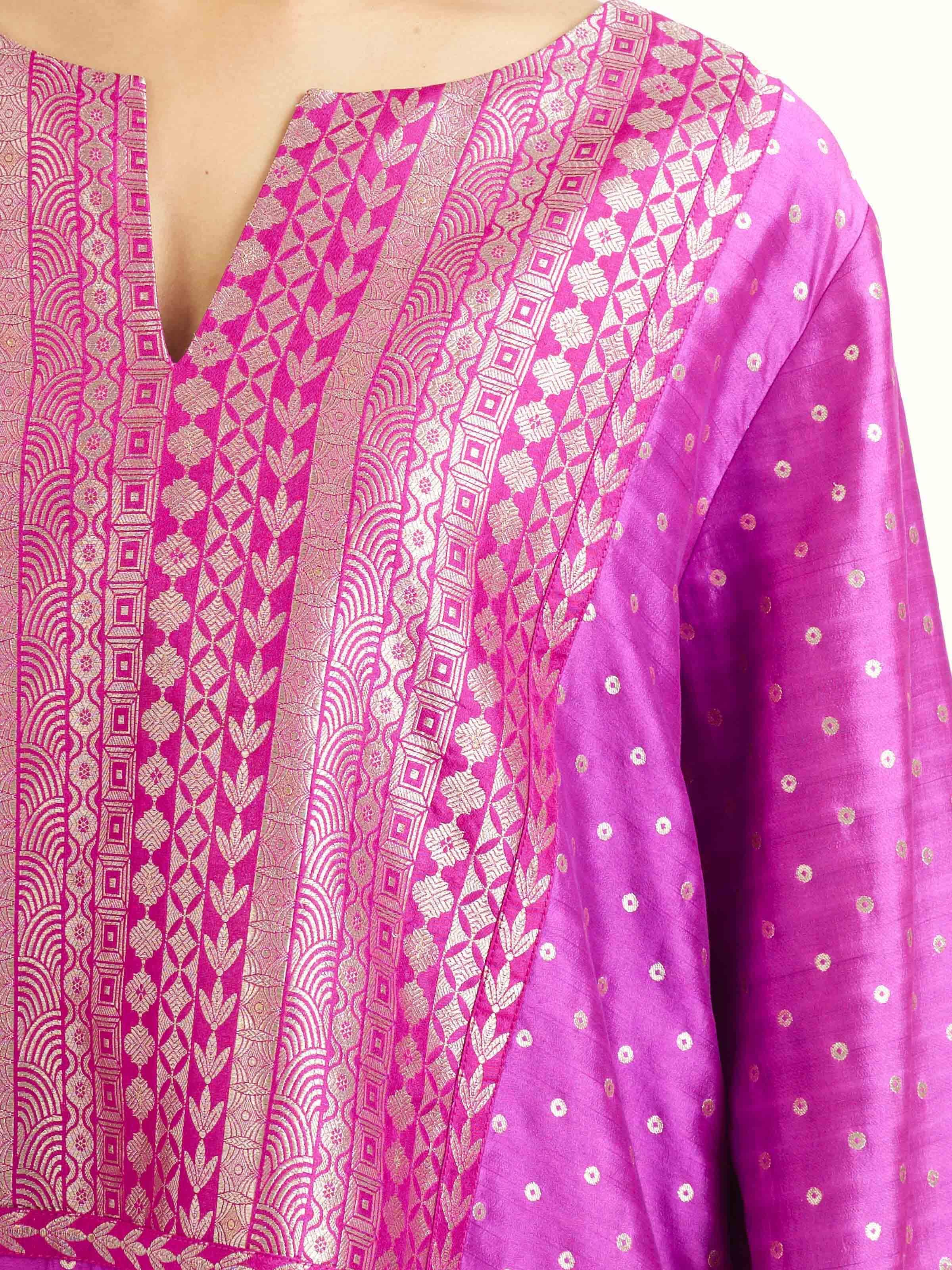 Purple Silk Banarasi Co-Ord Set