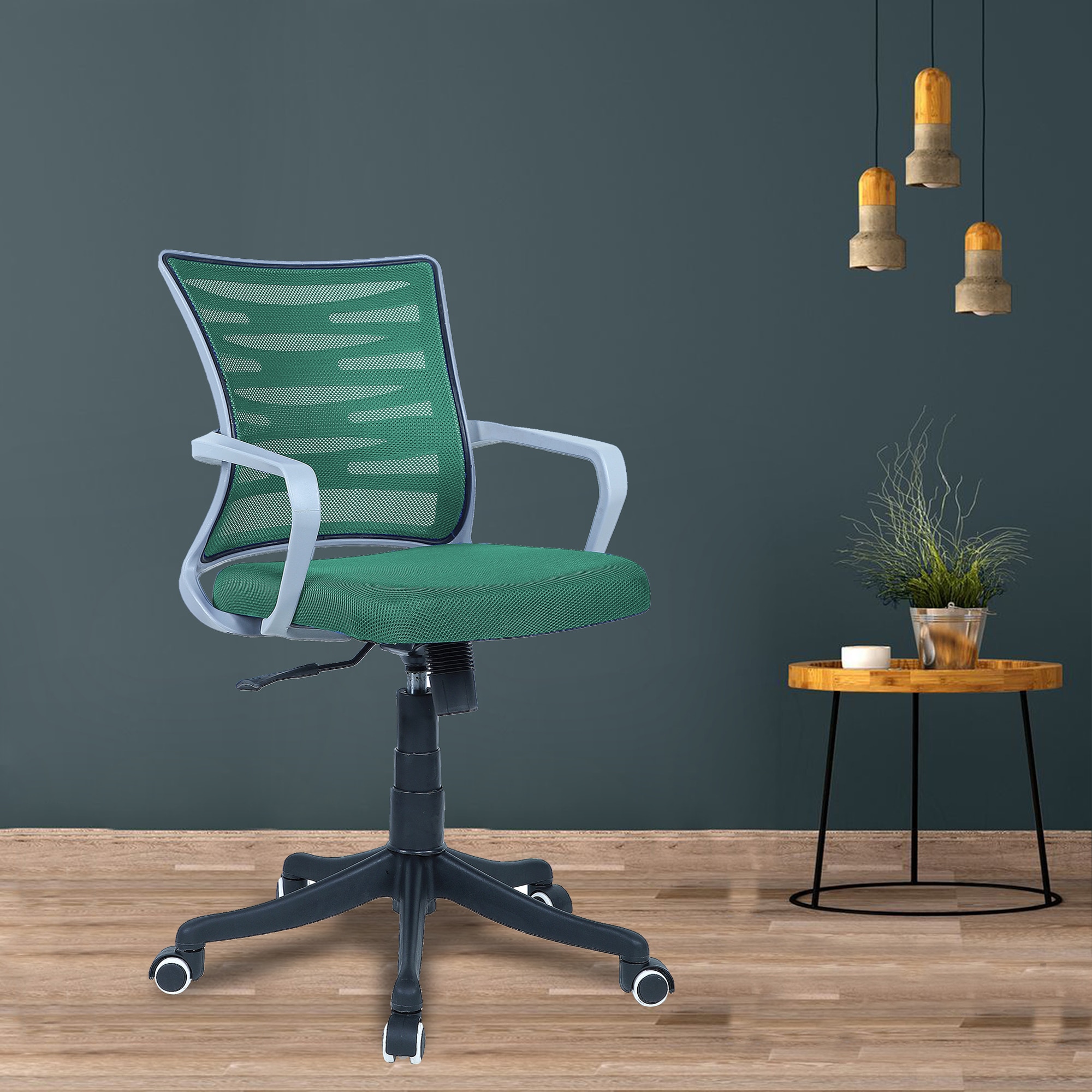 Xxeana Mid Back Ergonomic Chair in Dark Green Colour