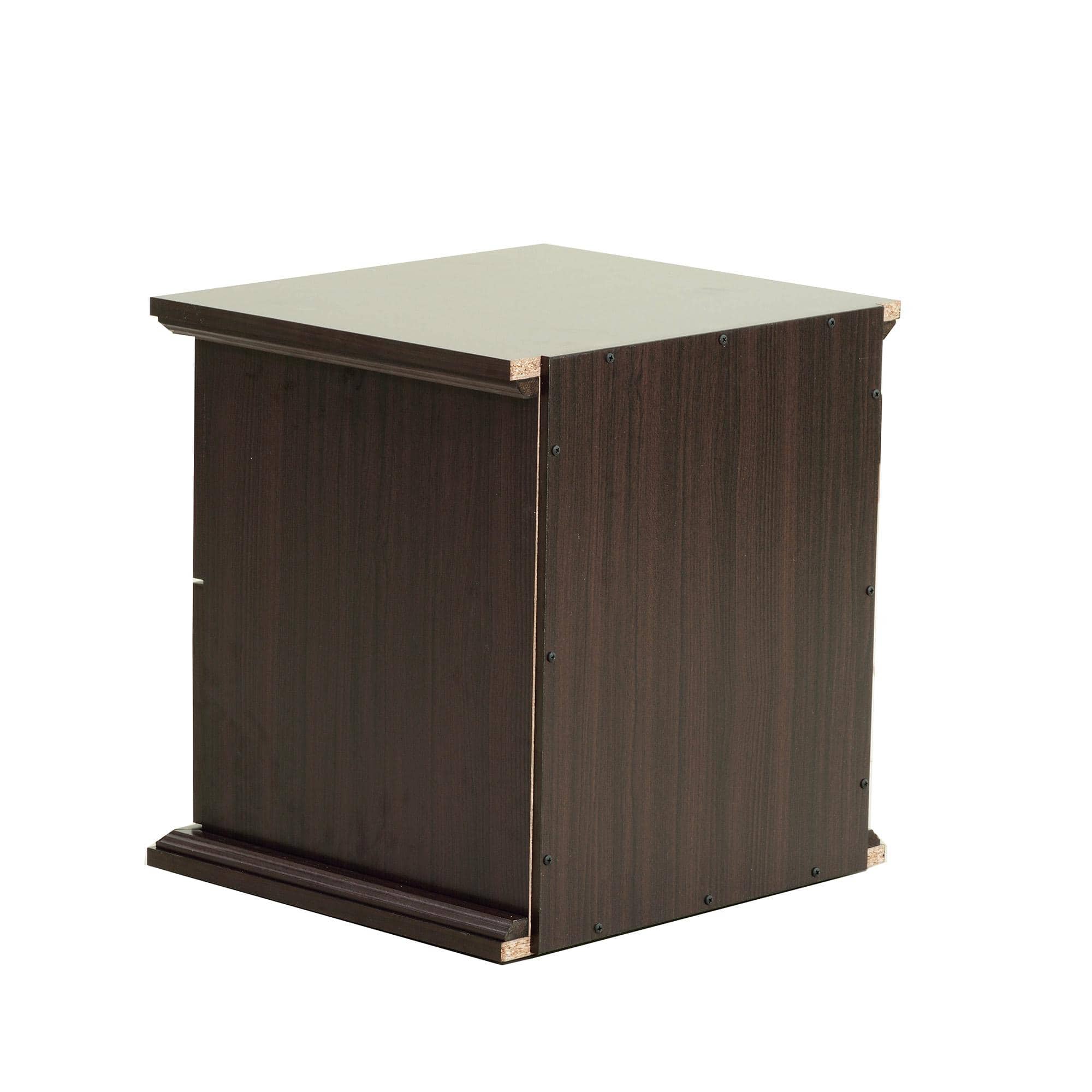 Taro Engineered Wood Bedside Table In Walnut Finish