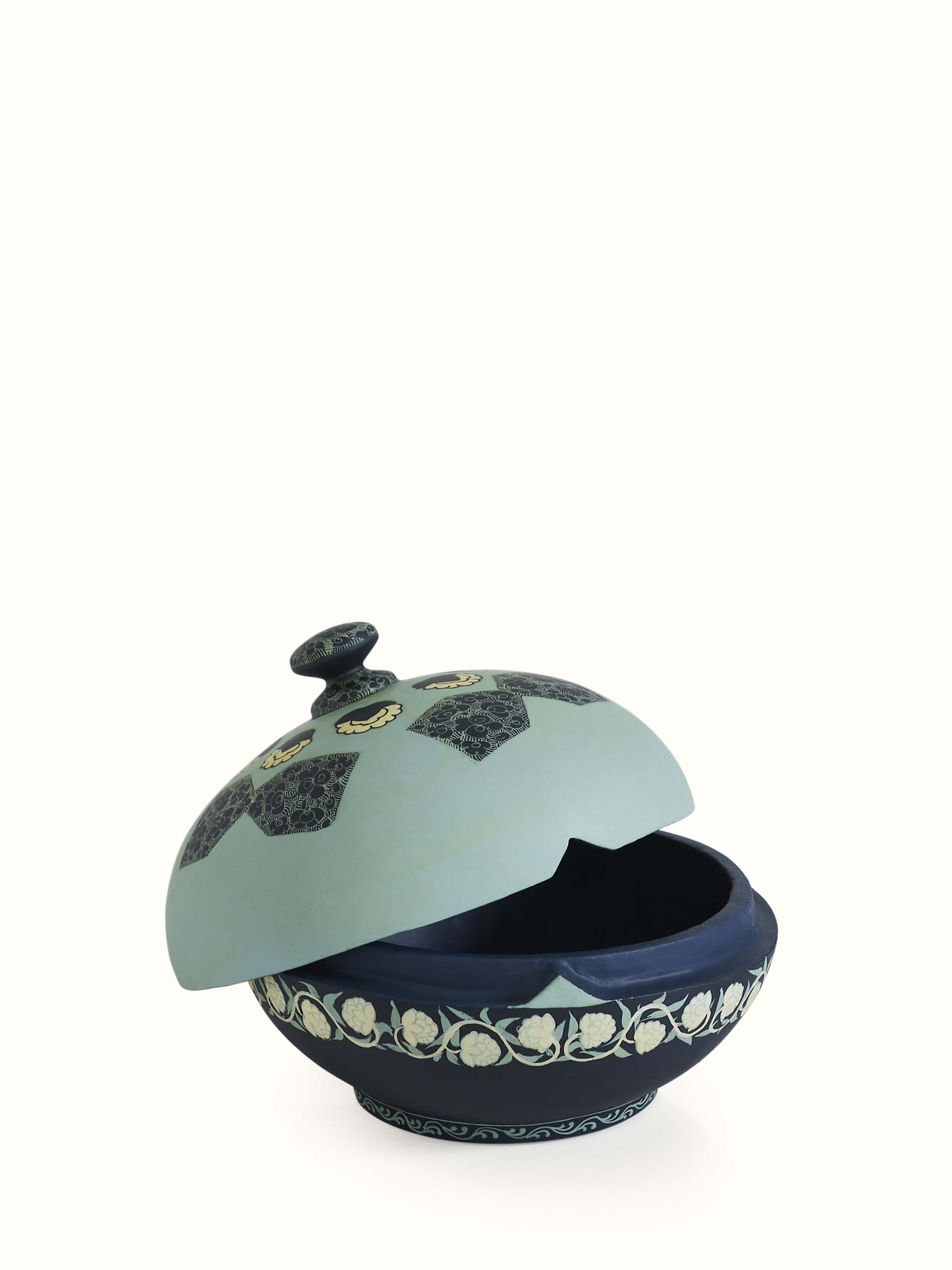 Top view of Papier-mache Decorative Container Multicolor