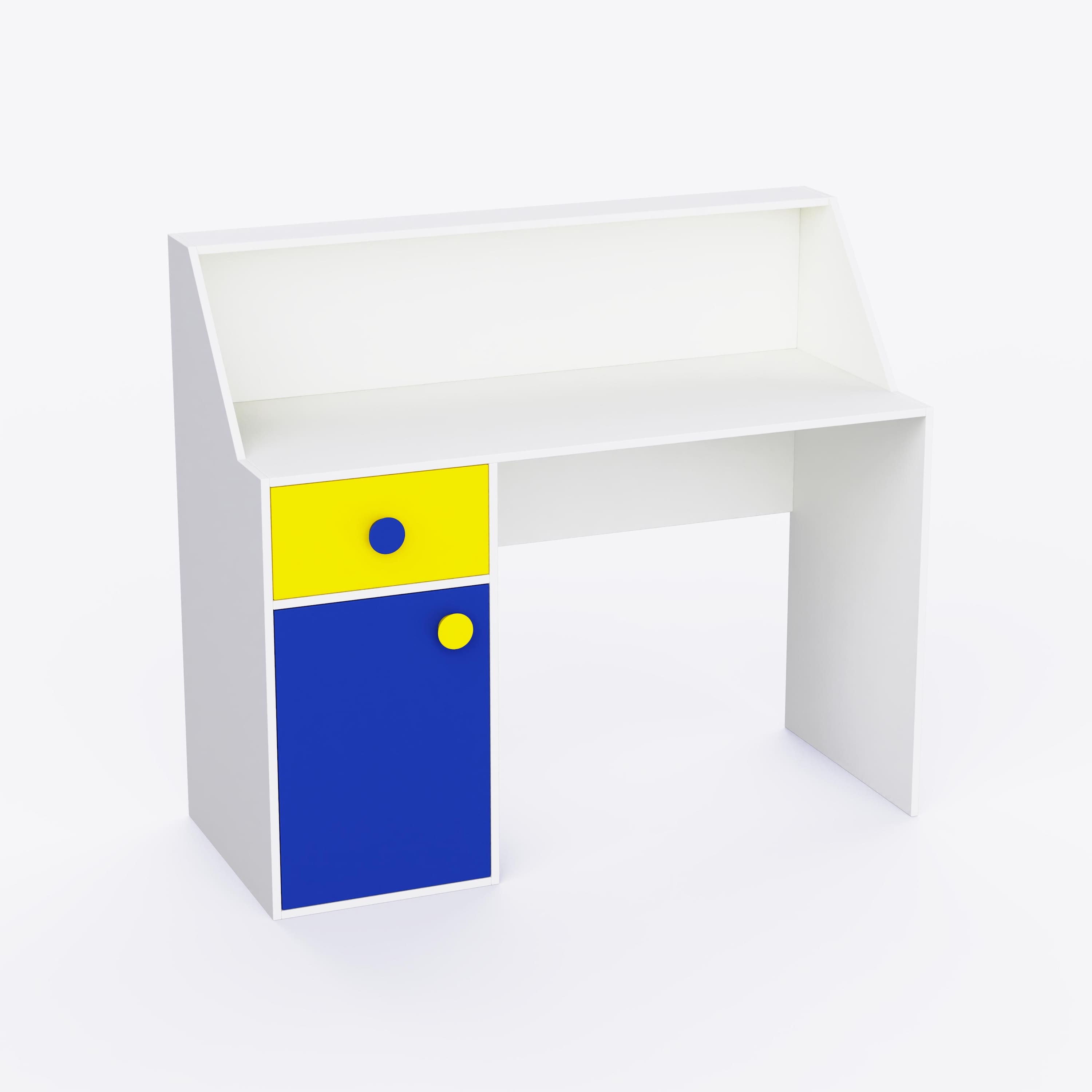 Elementary Study Table In Yellow & White Colour